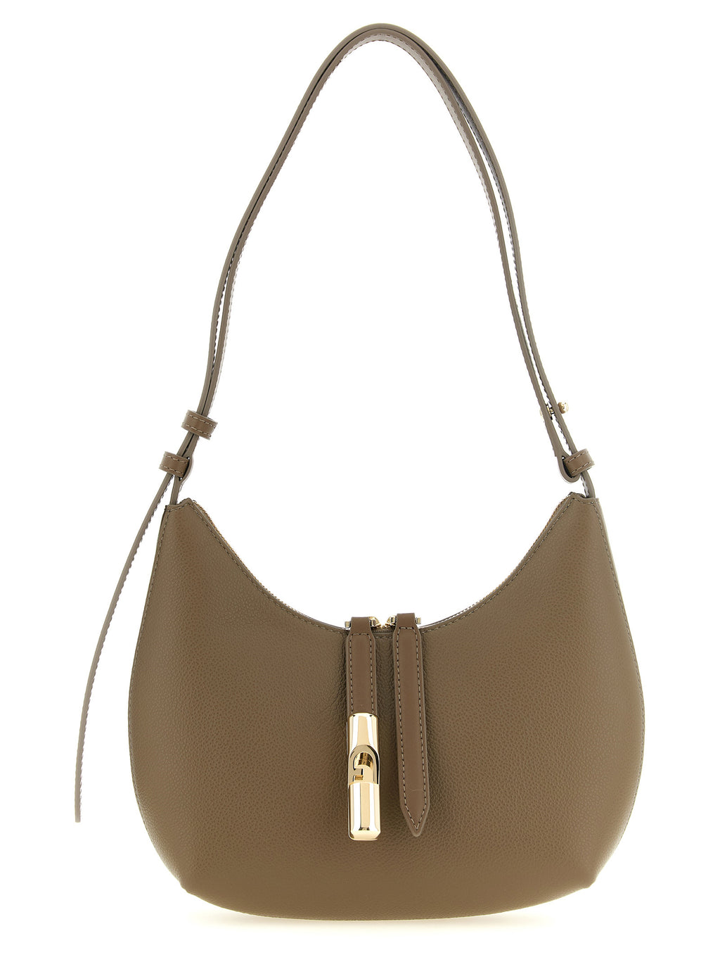 Furla Beigefarbene Kalbshaut Schultertasche