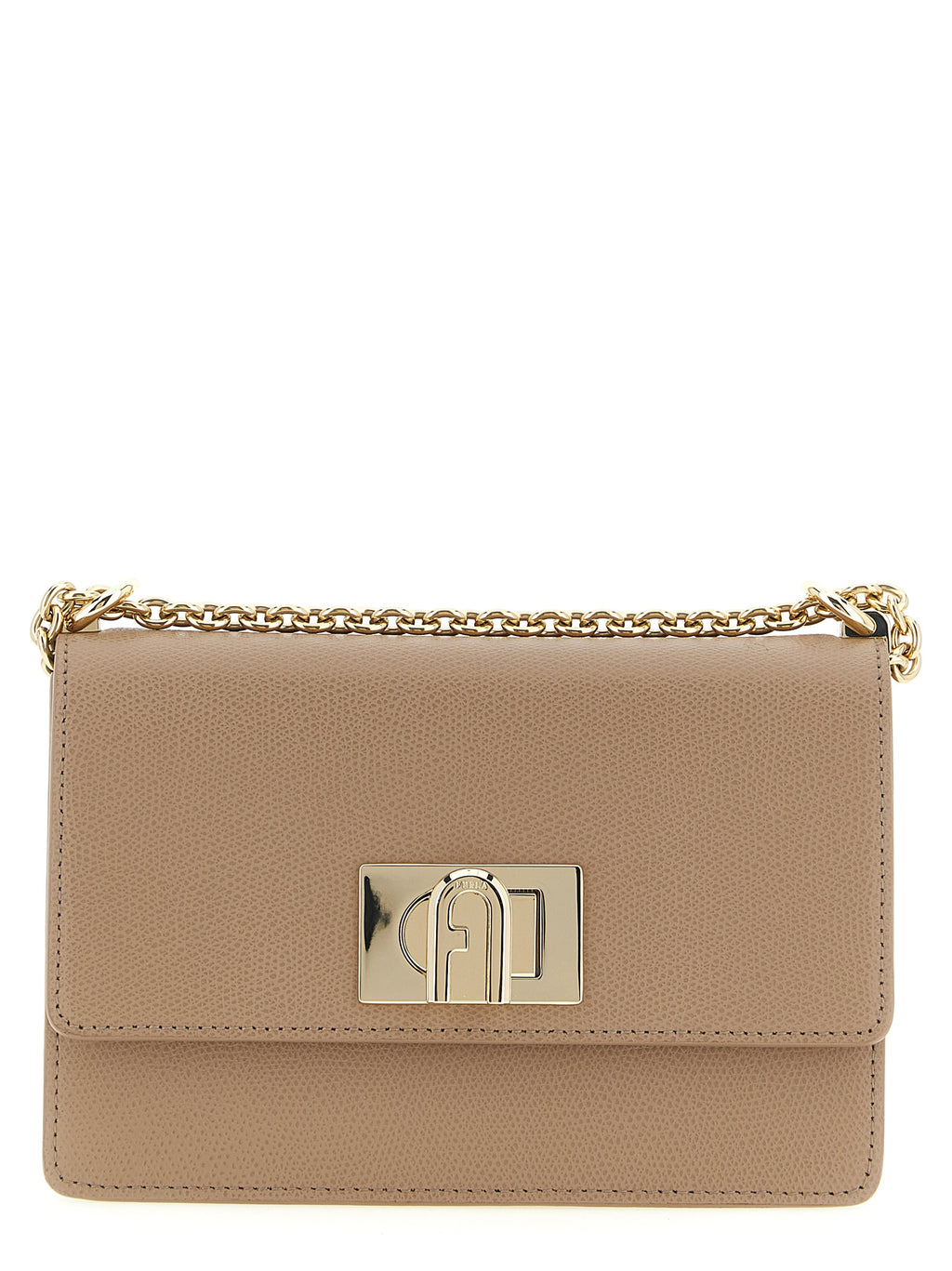 Furla Beige Kalbsleder Umhängetasche