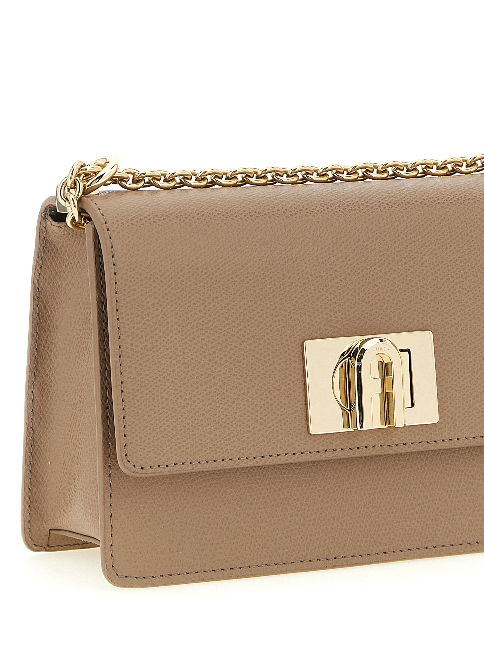 Furla Beige Kalbsleder Umhängetasche