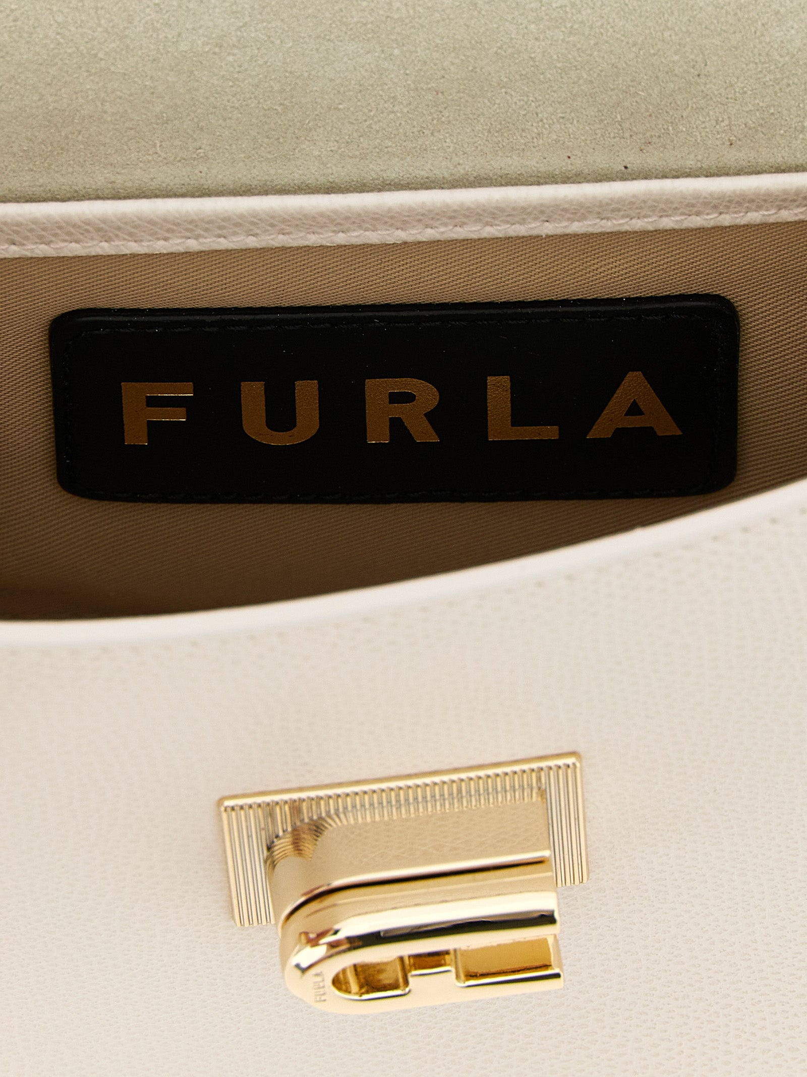 Furla Weiße Kalbsleder-Umhängetasche