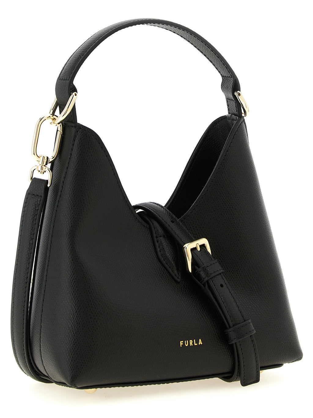 Furla Schwarze Kalbsleder-Handtasche