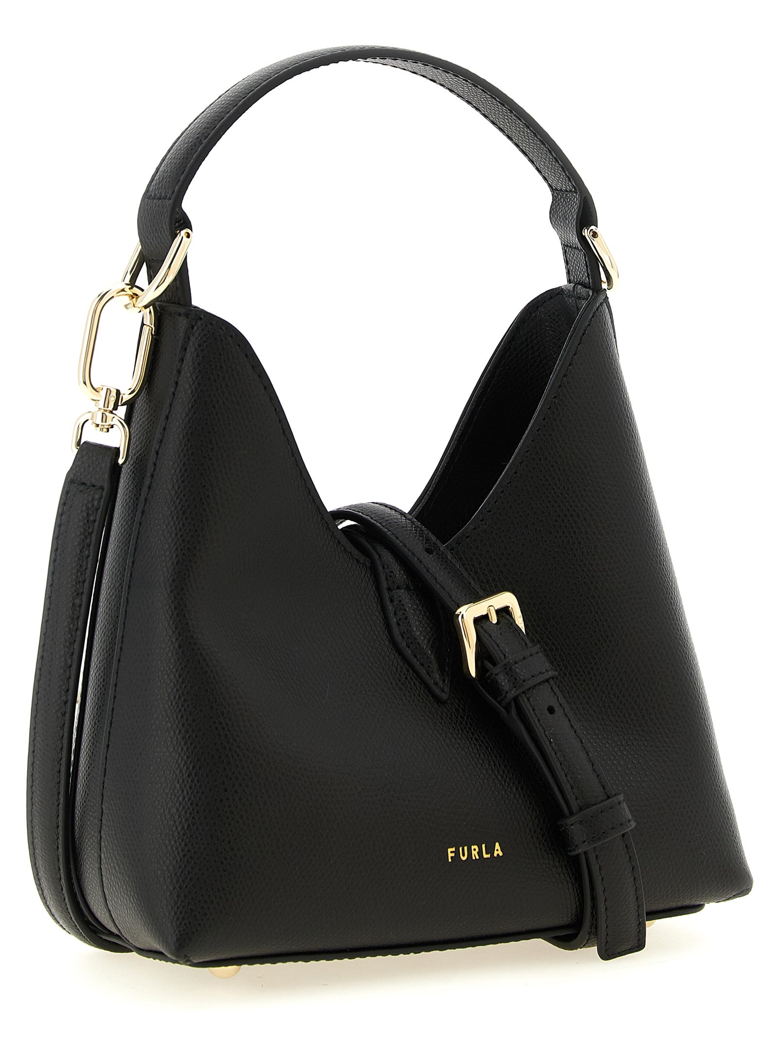 Furla Schwarze Kalbsleder-Handtasche