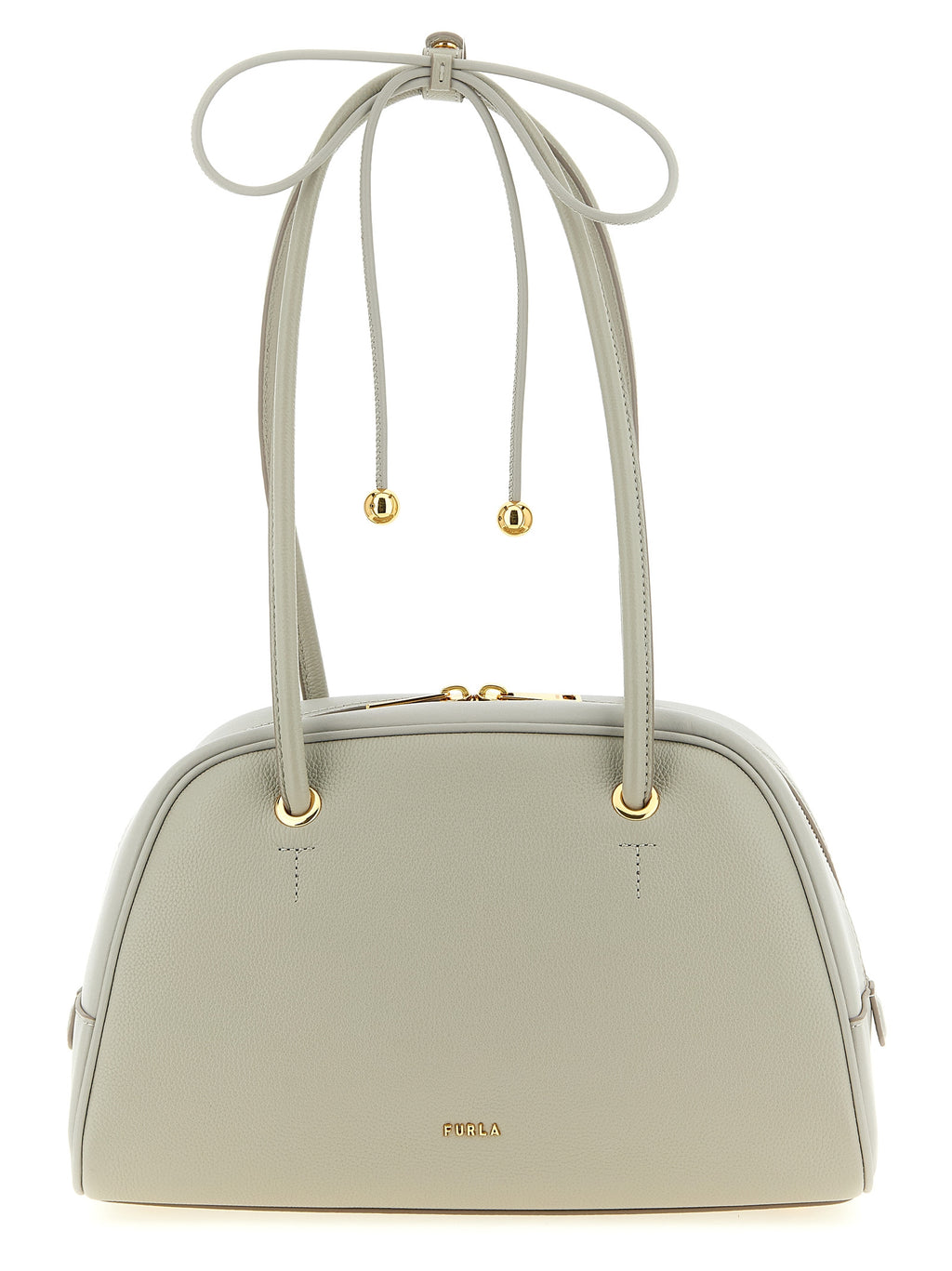 Furla Graue Kalbsleder-Handtasche