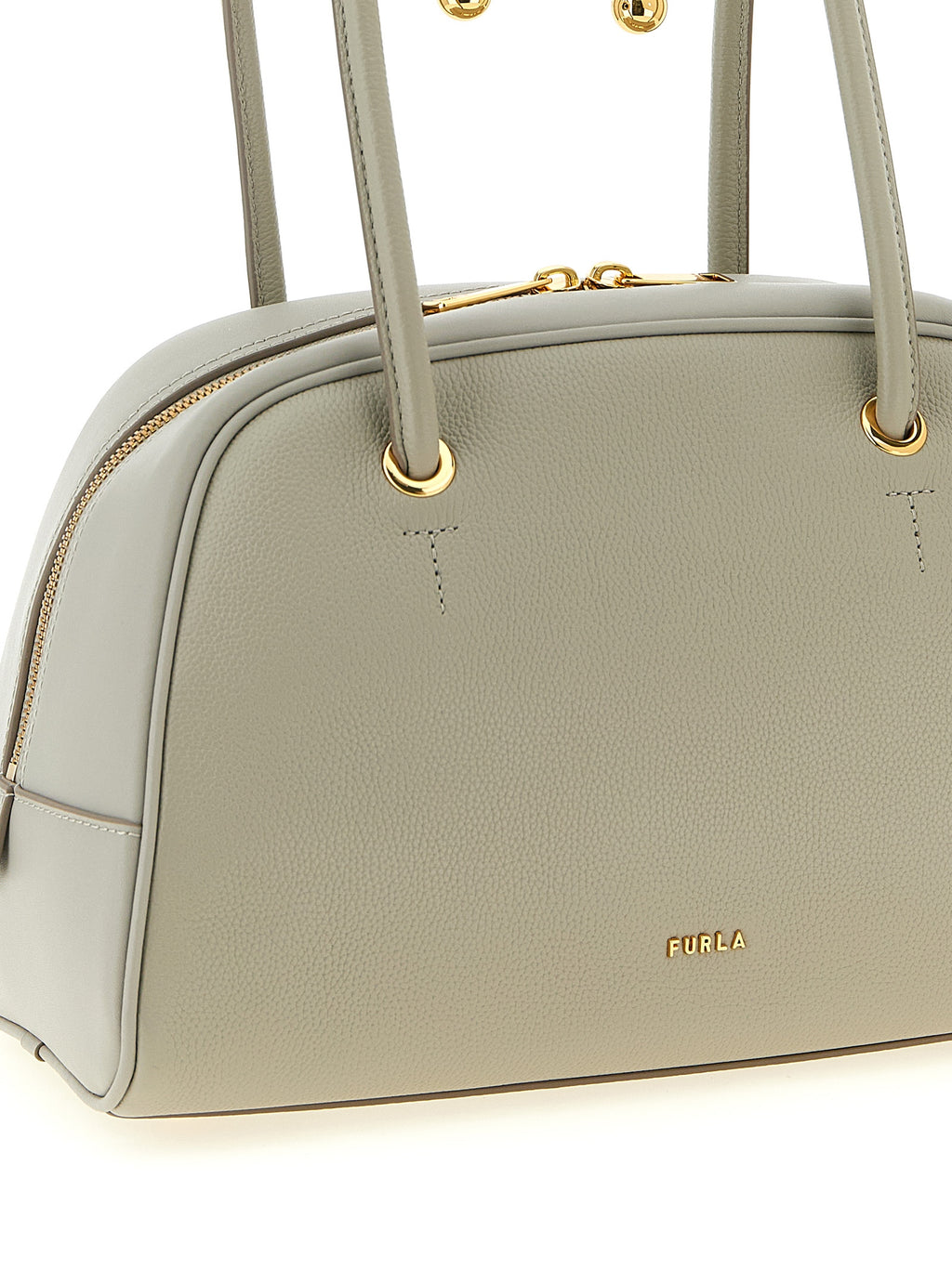Furla Graue Kalbsleder-Handtasche
