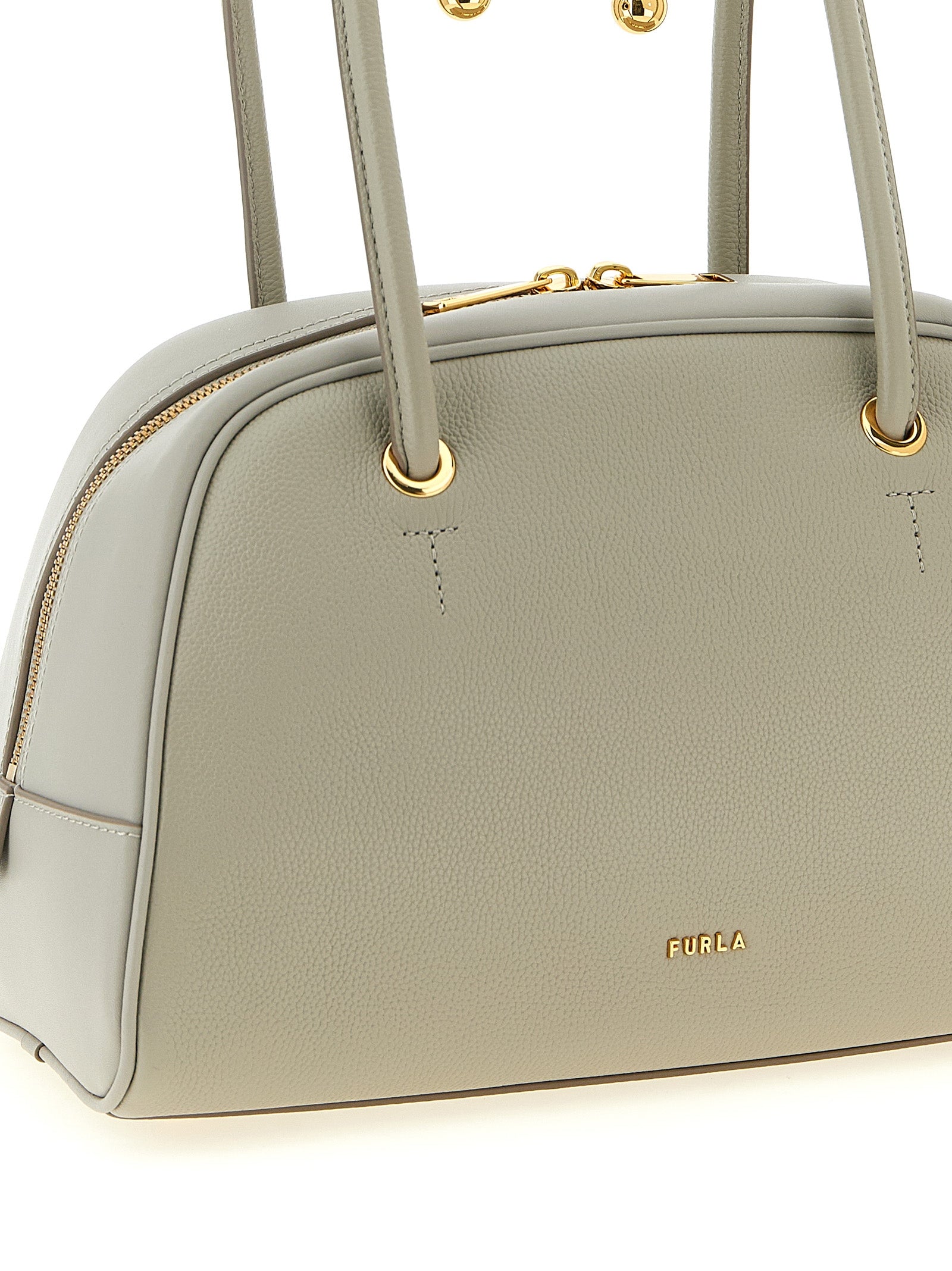 Furla Graue Kalbsleder-Handtasche