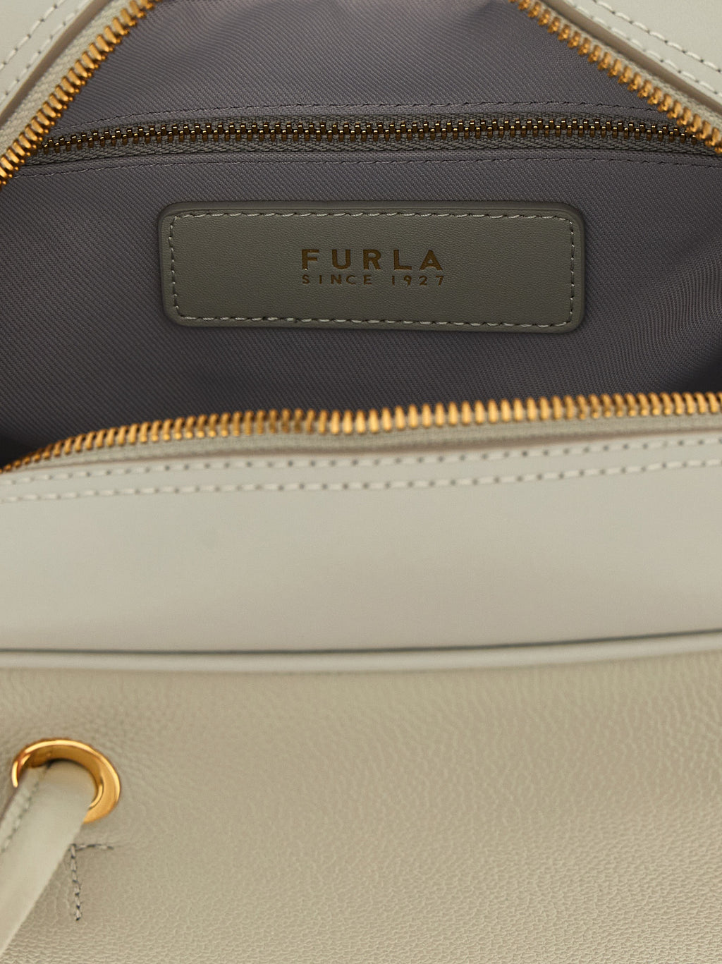 Furla Graue Kalbsleder-Handtasche
