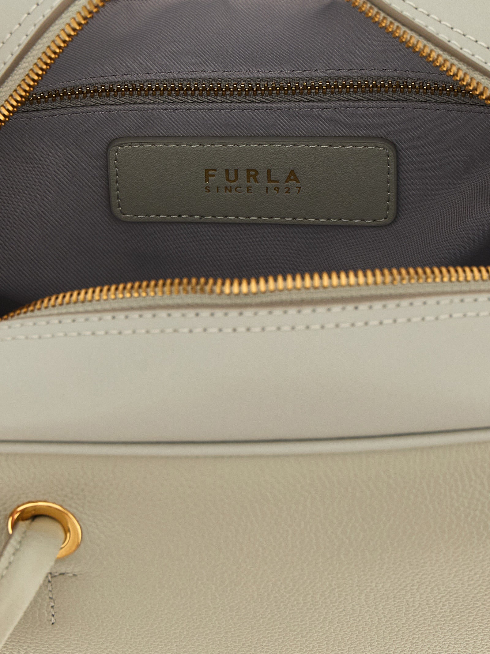 Furla Graue Kalbsleder-Handtasche