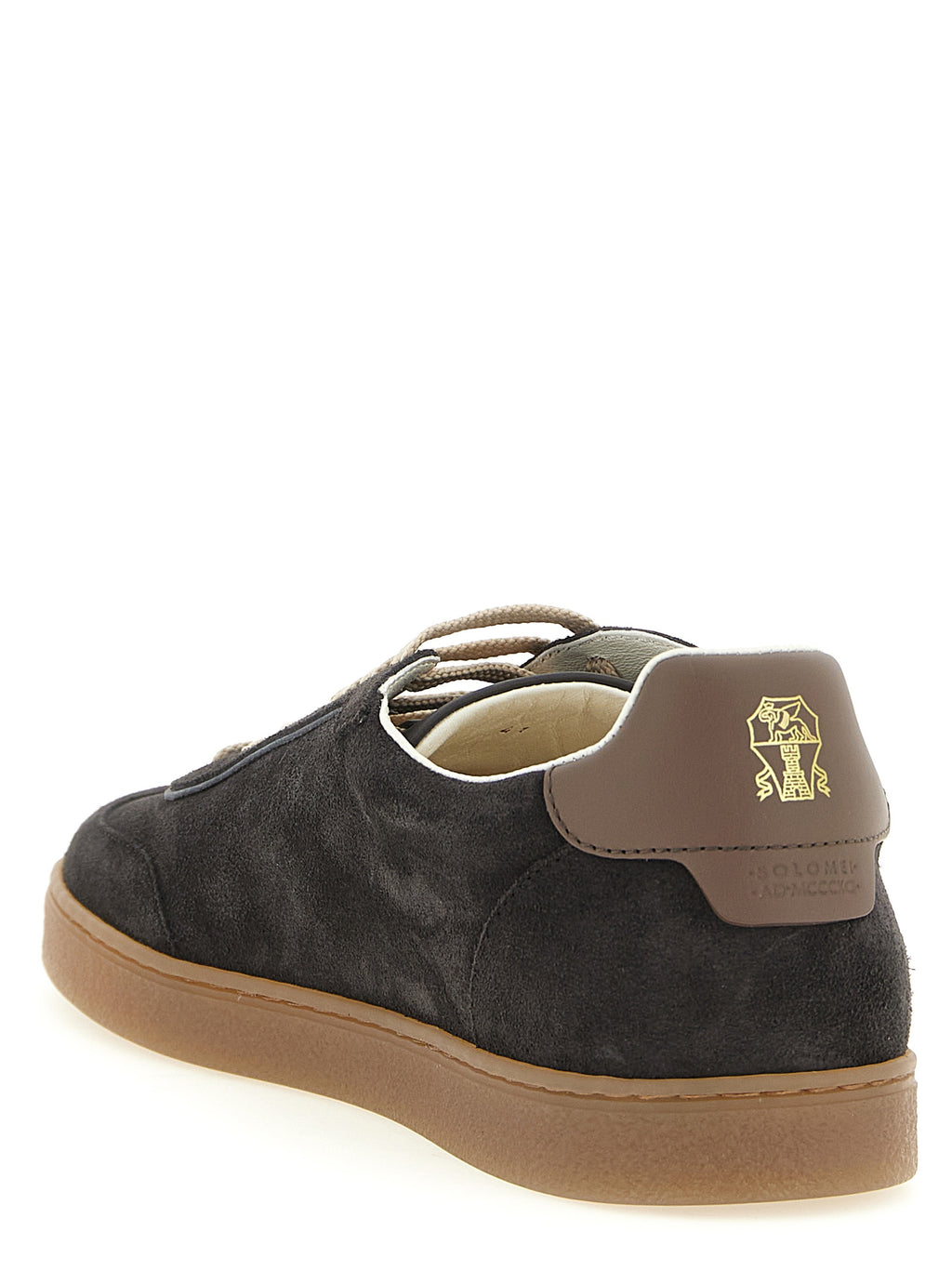 Brunello Cucinelli Graue Kalbsleder Low-Top-Sneaker