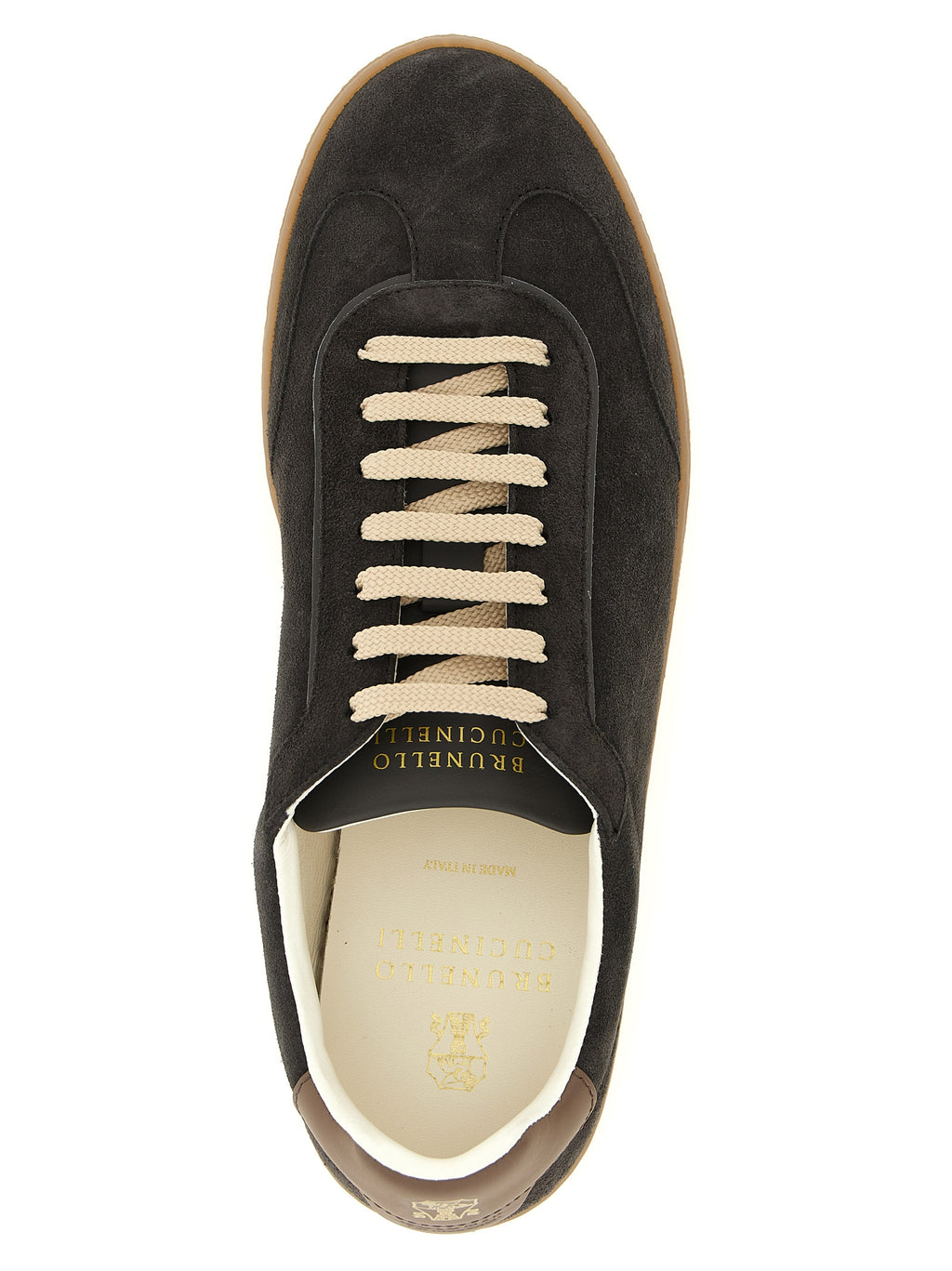 Brunello Cucinelli Graue Kalbsleder Low-Top-Sneaker