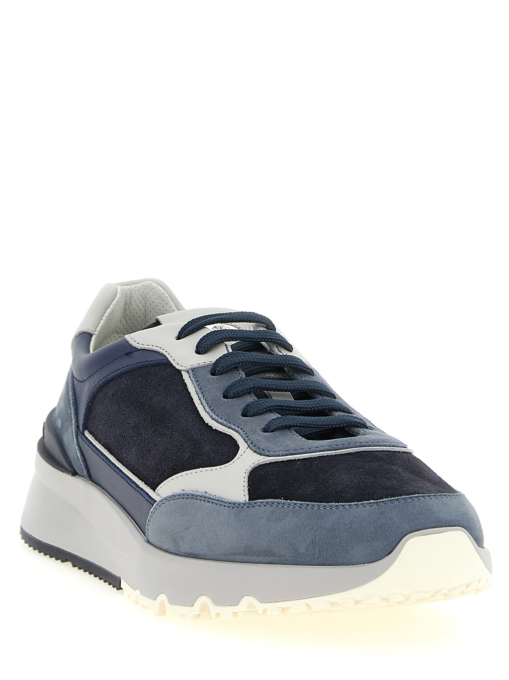 Brunello Cucinelli Blaue Sneaker aus Kalbsleder im Athletic-Stil
