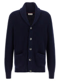 Brunello Cucinelli Blauer Baumwollcardigan