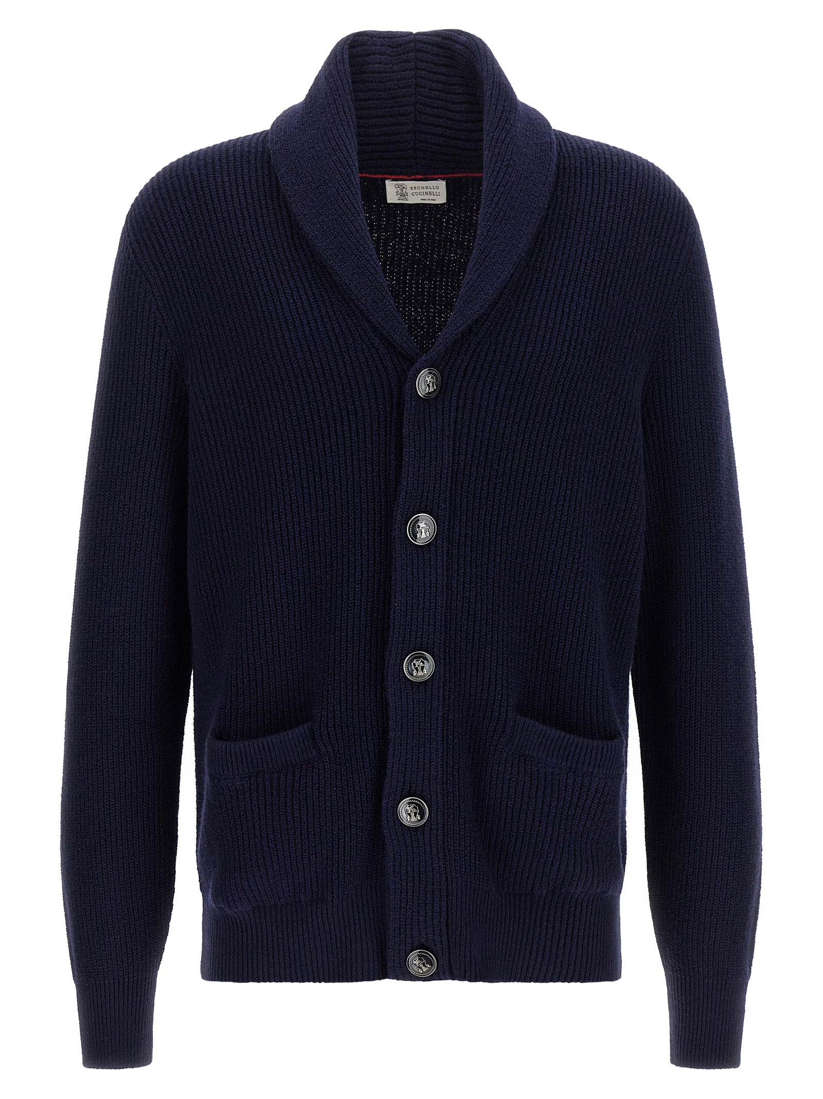 Brunello Cucinelli Blauer Baumwollcardigan