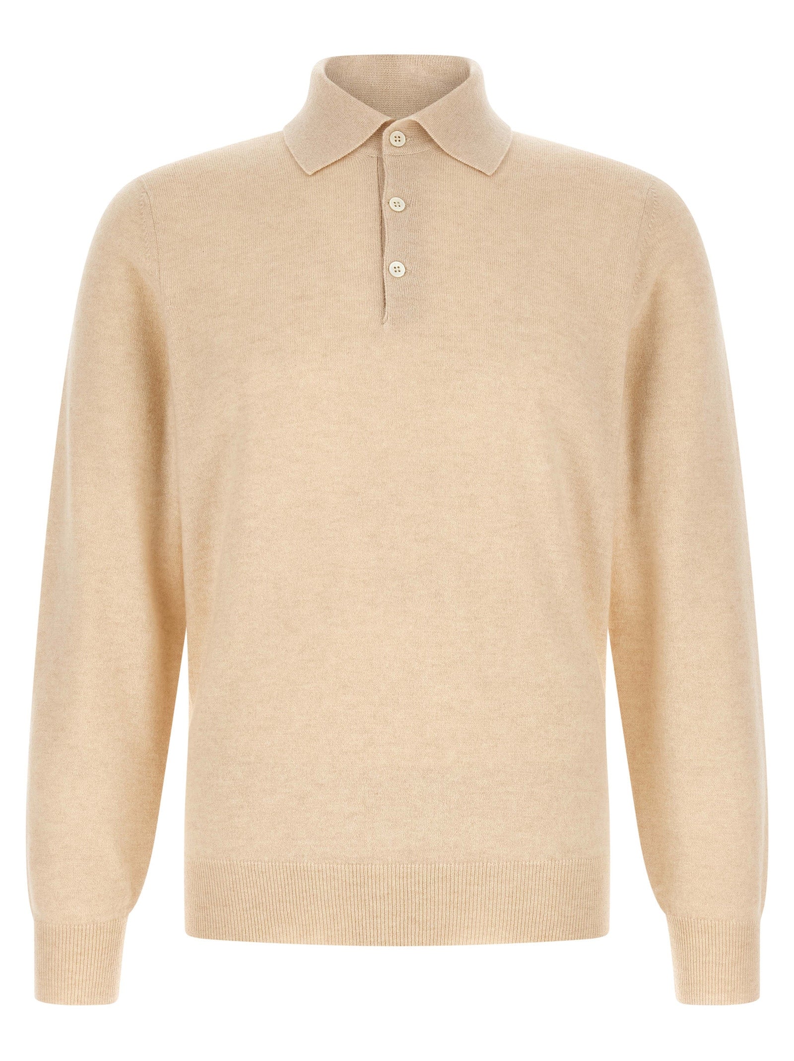 Brunello Cucinelli Beige Kaschmir-Poloshirt