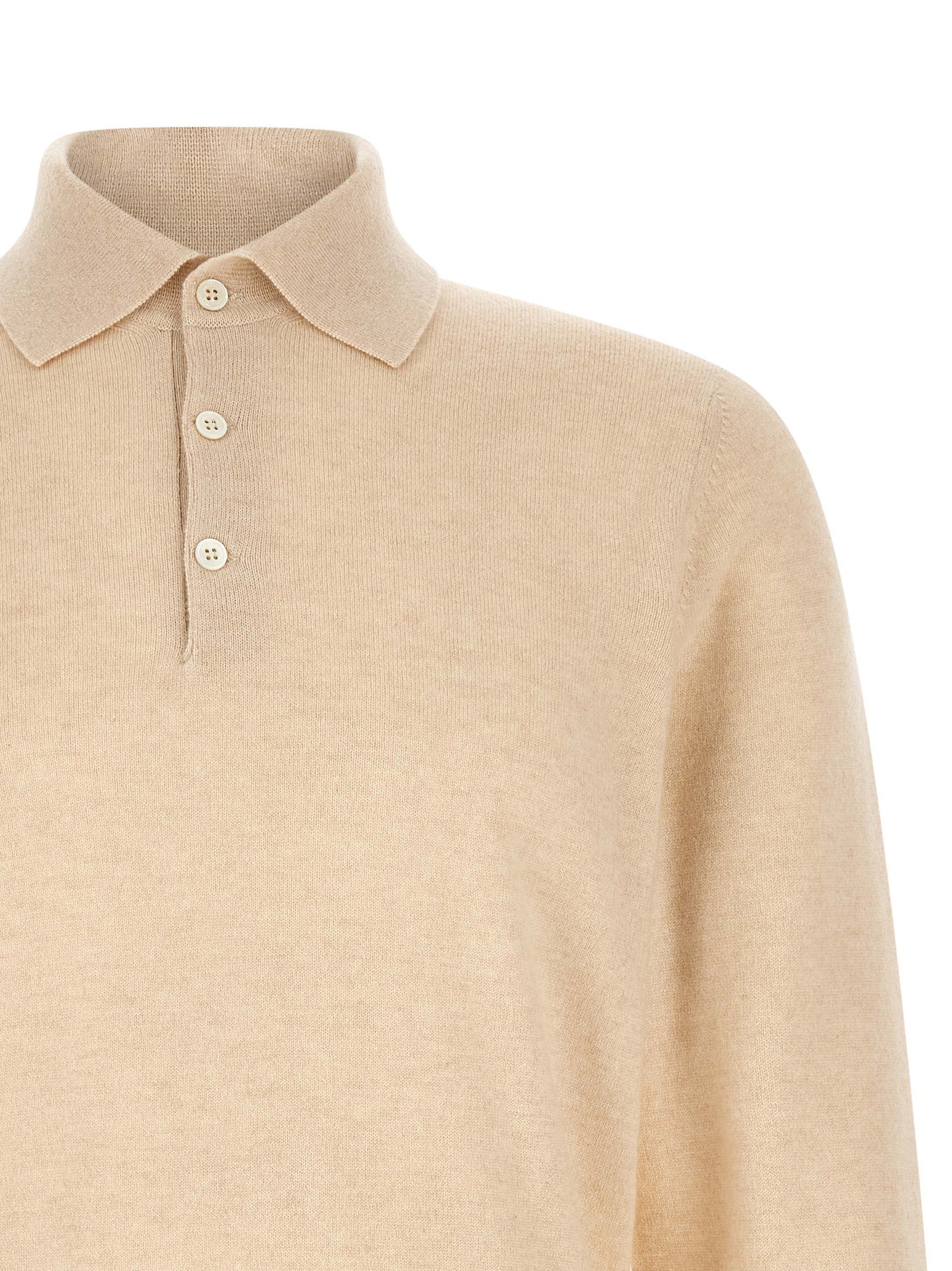 Brunello Cucinelli Beige Kaschmir-Poloshirt