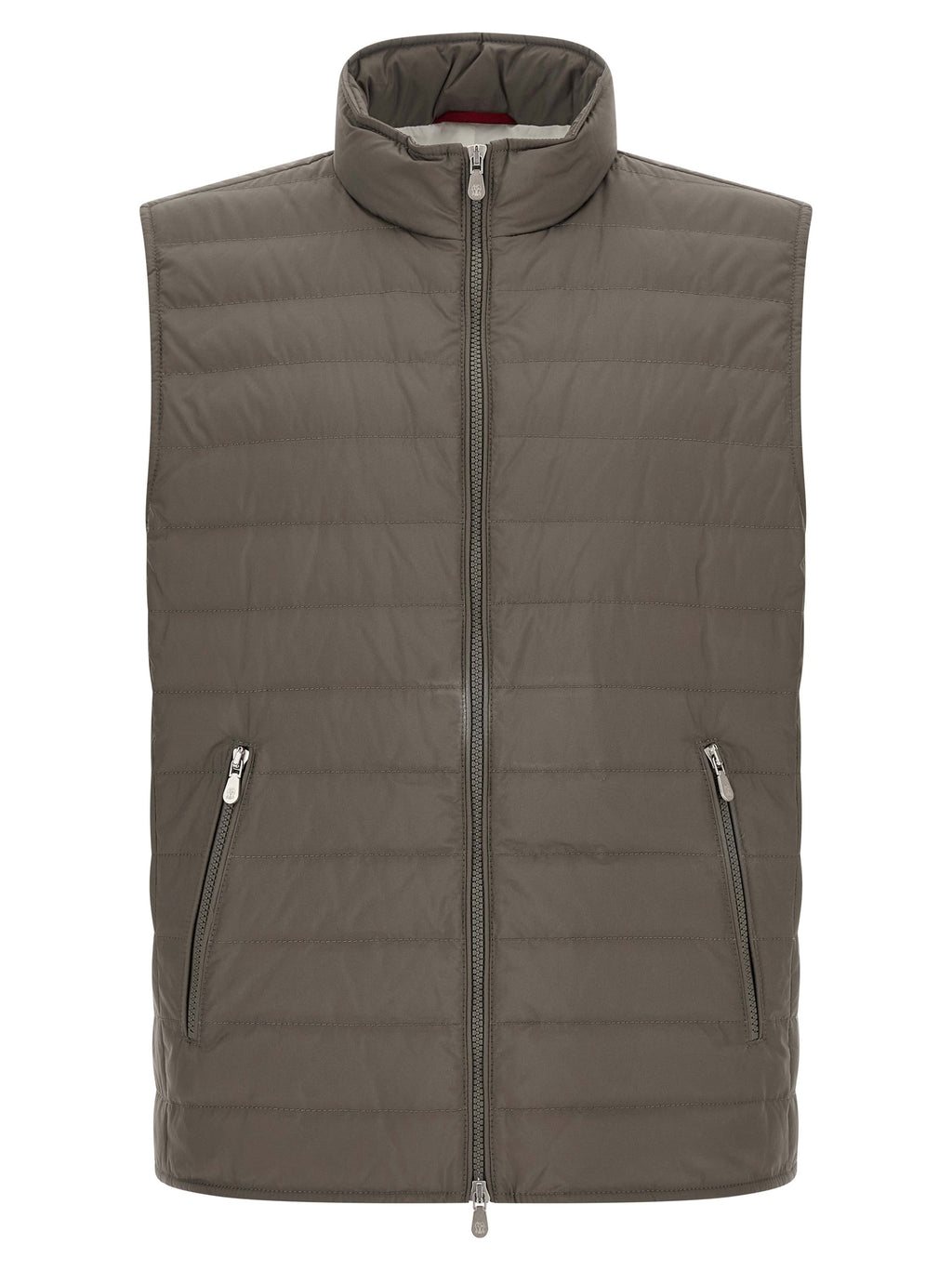 Brunello Cucinelli Ärmellose Zweifarbige Polyesterjacke