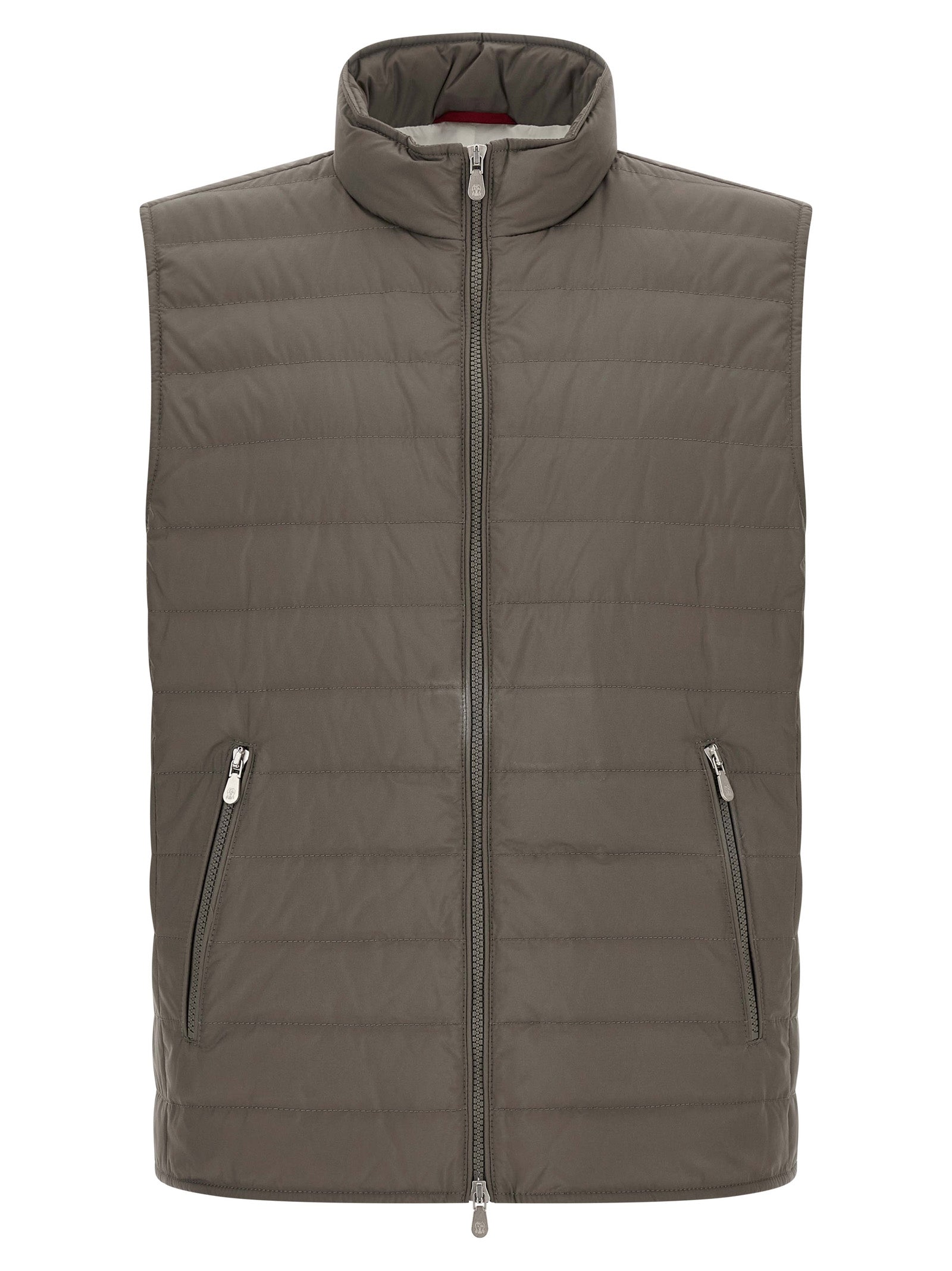 Brunello Cucinelli Ärmellose Zweifarbige Polyesterjacke
