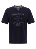 Brunello Cucinelli Blaues Baumwoll-T-Shirt