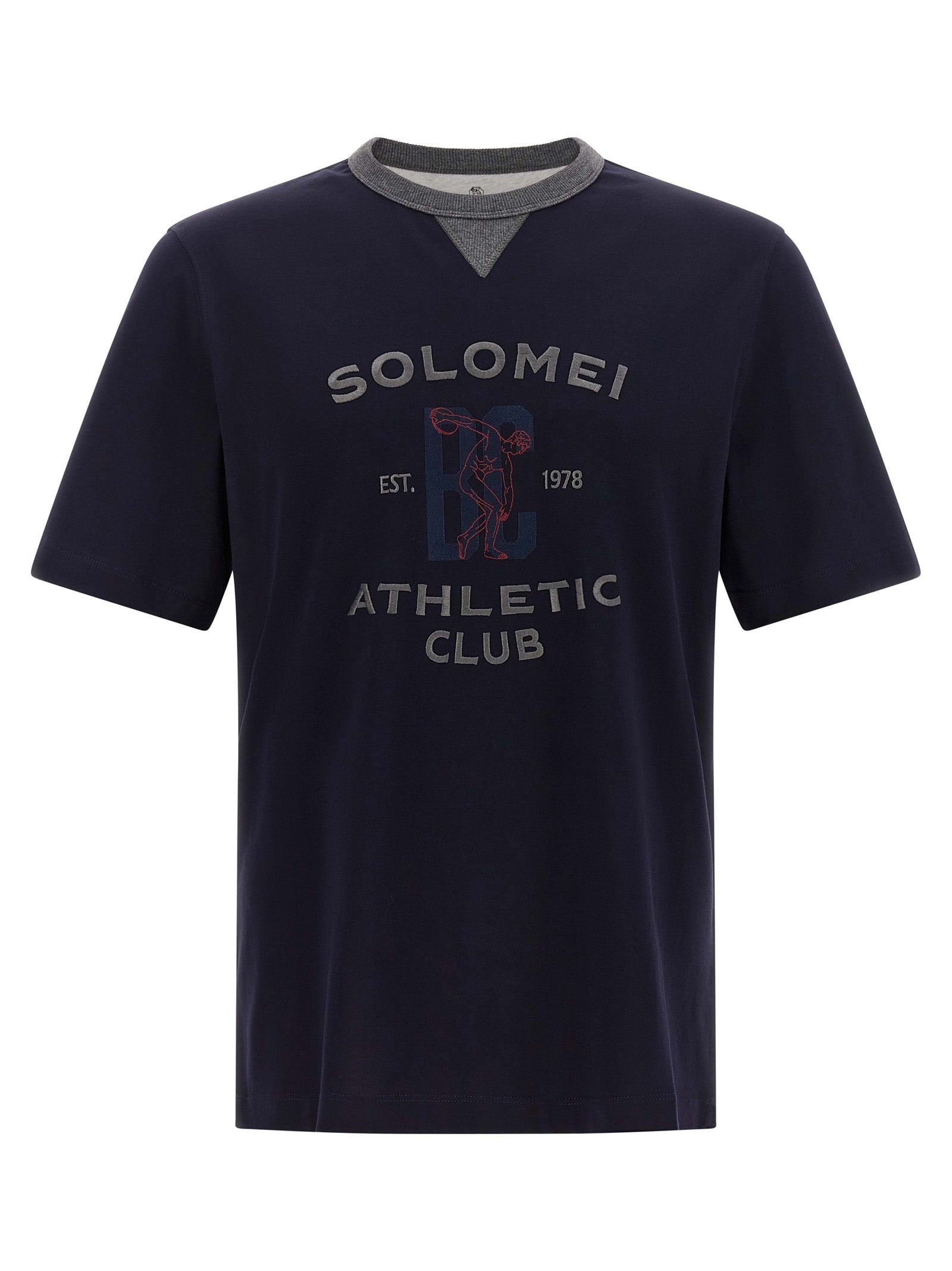 Brunello Cucinelli Blaues Baumwoll-T-Shirt