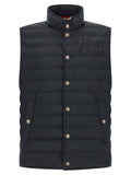 Brunello Cucinelli Ärmellose blaue Jacke aus Polyester