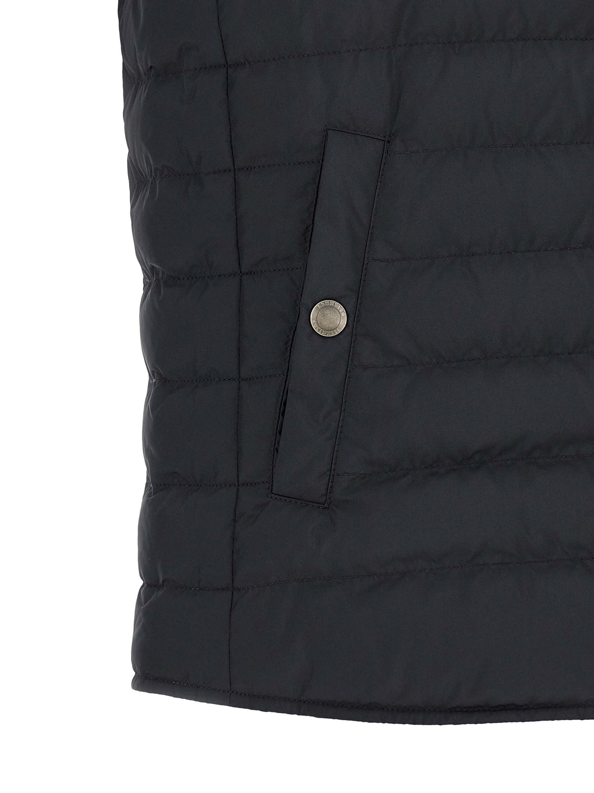 Brunello Cucinelli Ärmellose blaue Jacke aus Polyester