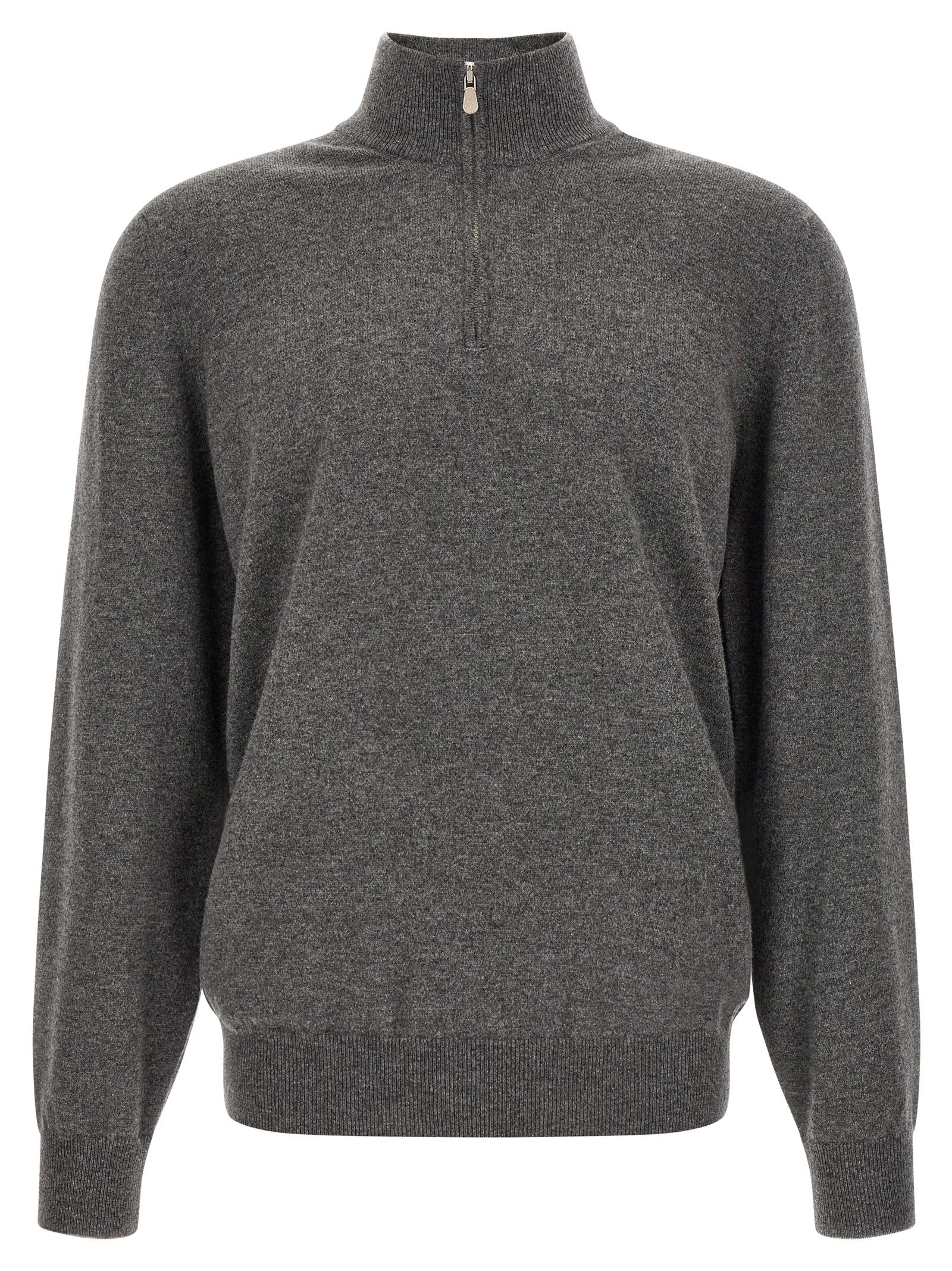 Brunello Cucinelli Grauer Kaschmir-Strickjacke