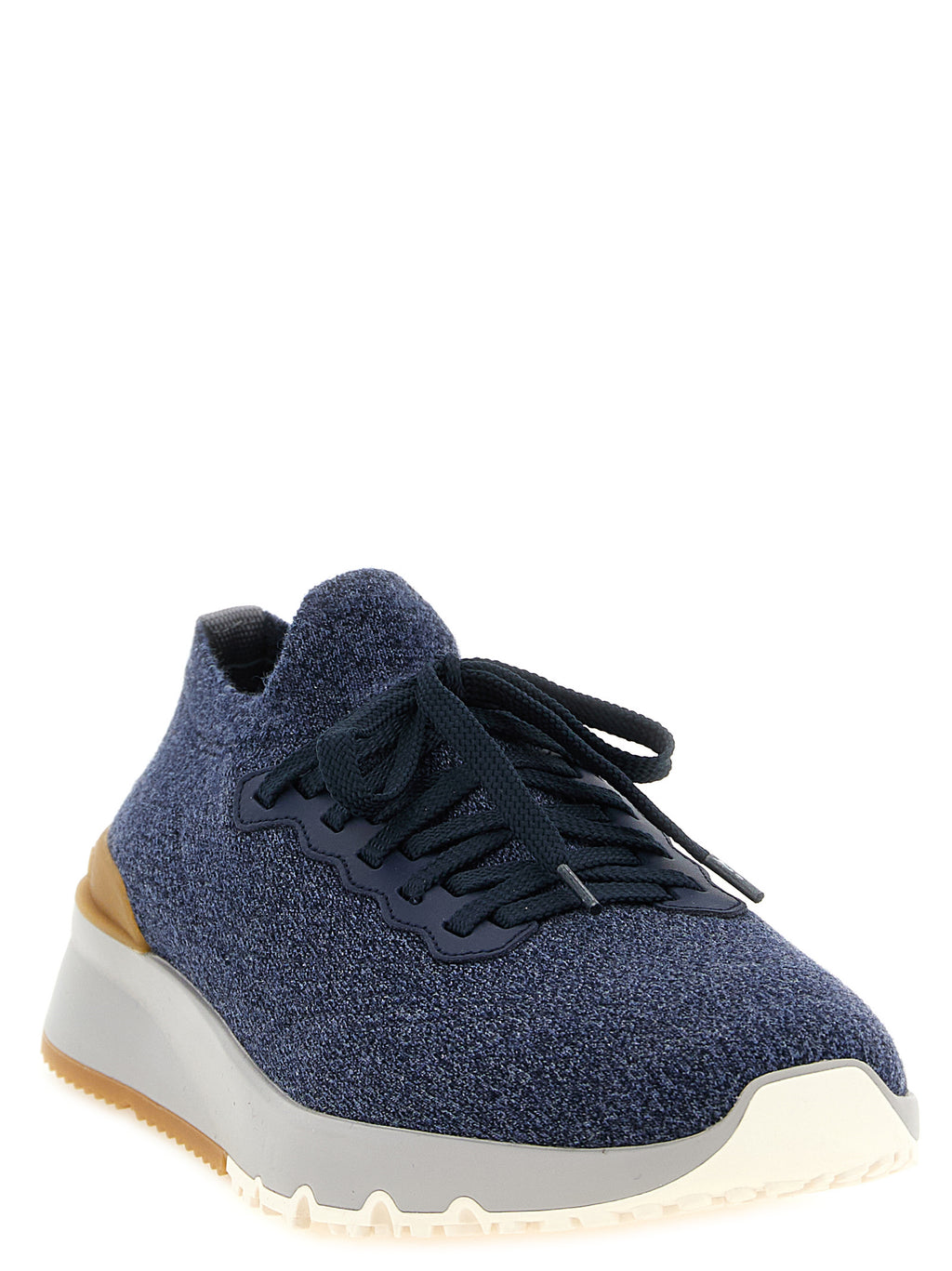 Brunello Cucinelli Blaue Woll-Sneaker im Athletic-Stil