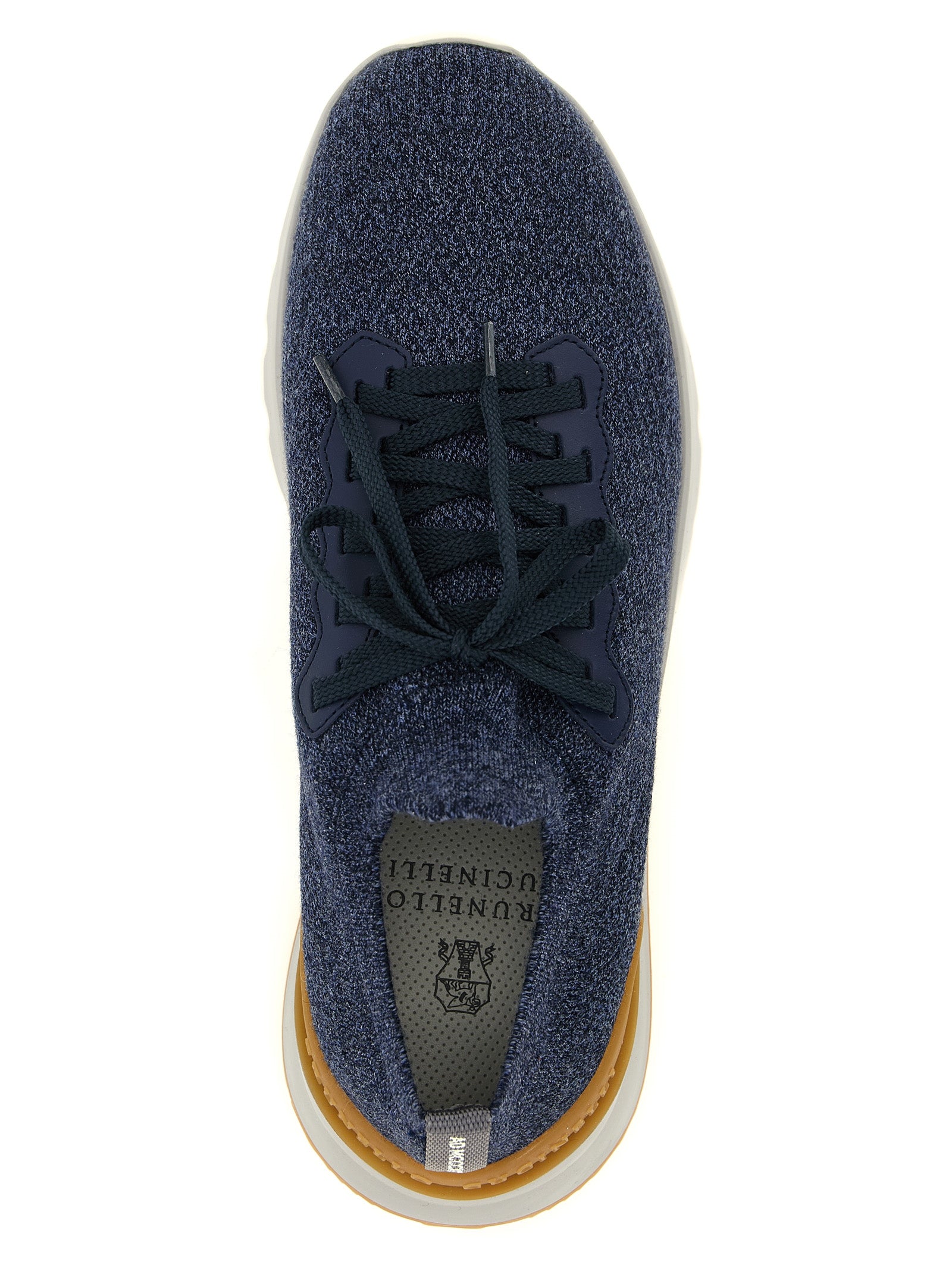Brunello Cucinelli Blaue Woll-Sneaker im Athletic-Stil