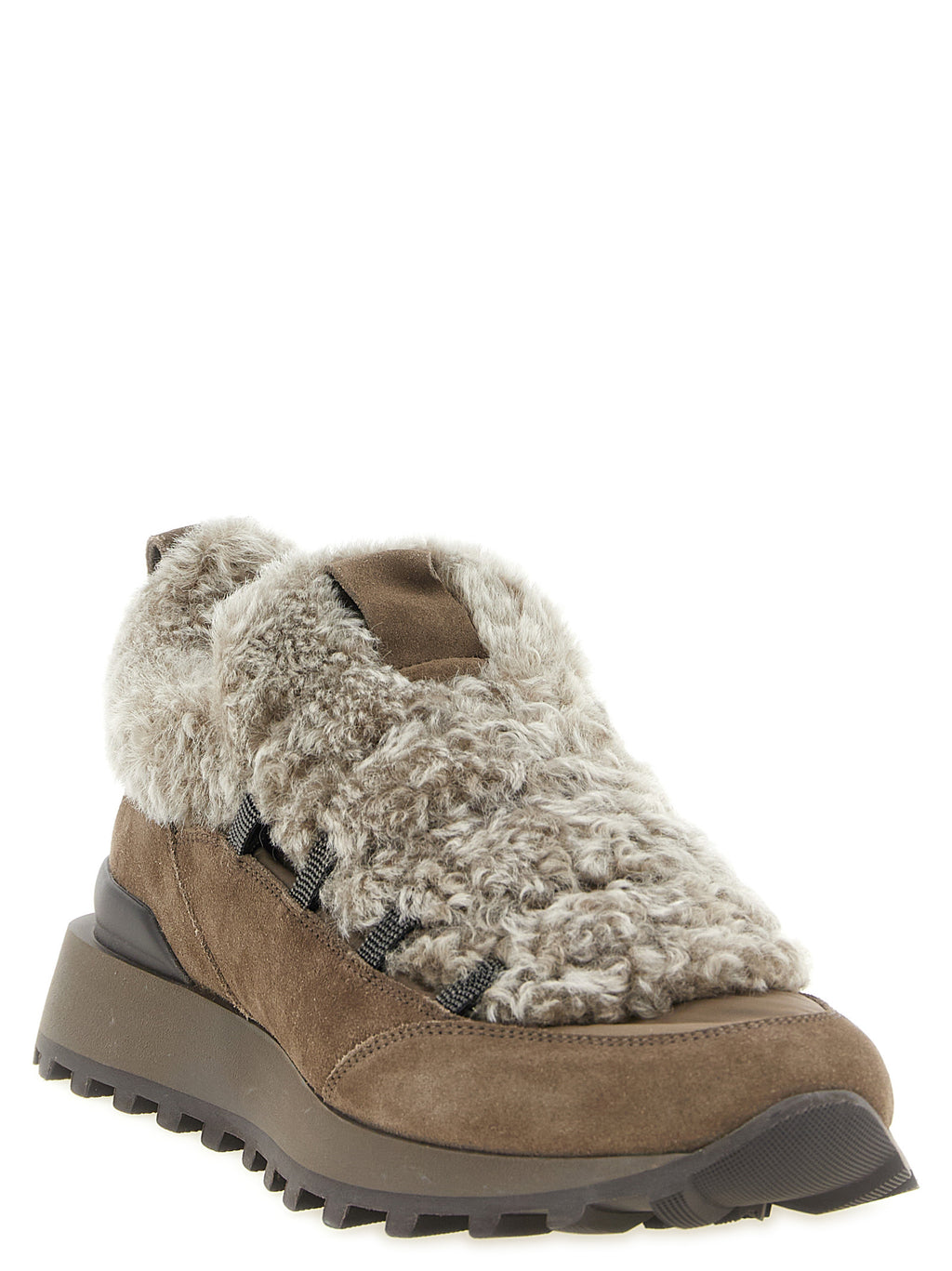 Brunello Cucinelli Braune Kalbsleder Chunky Sneaker