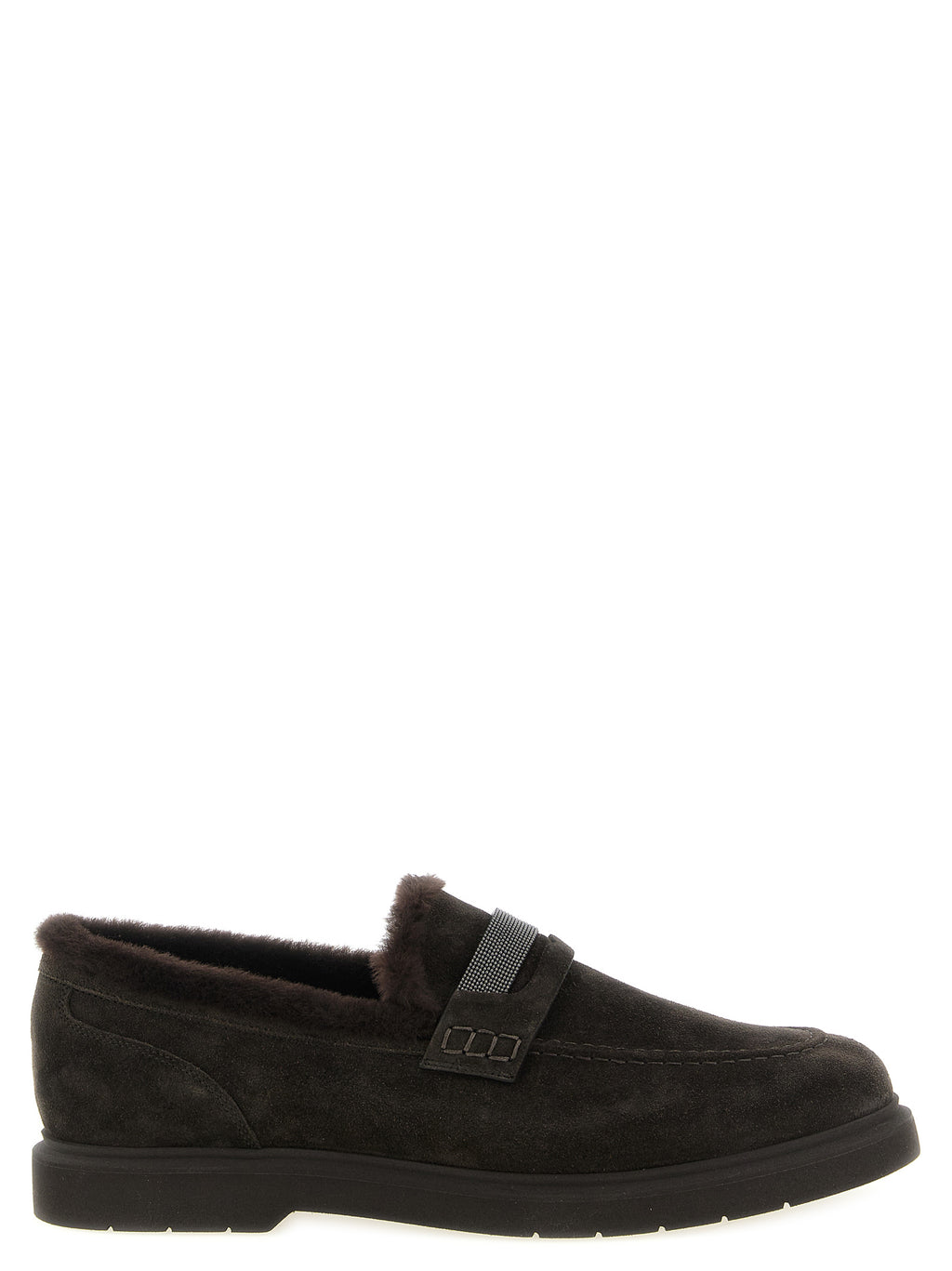 Brunello Cucinelli Braune Kalbsleder-Slipper