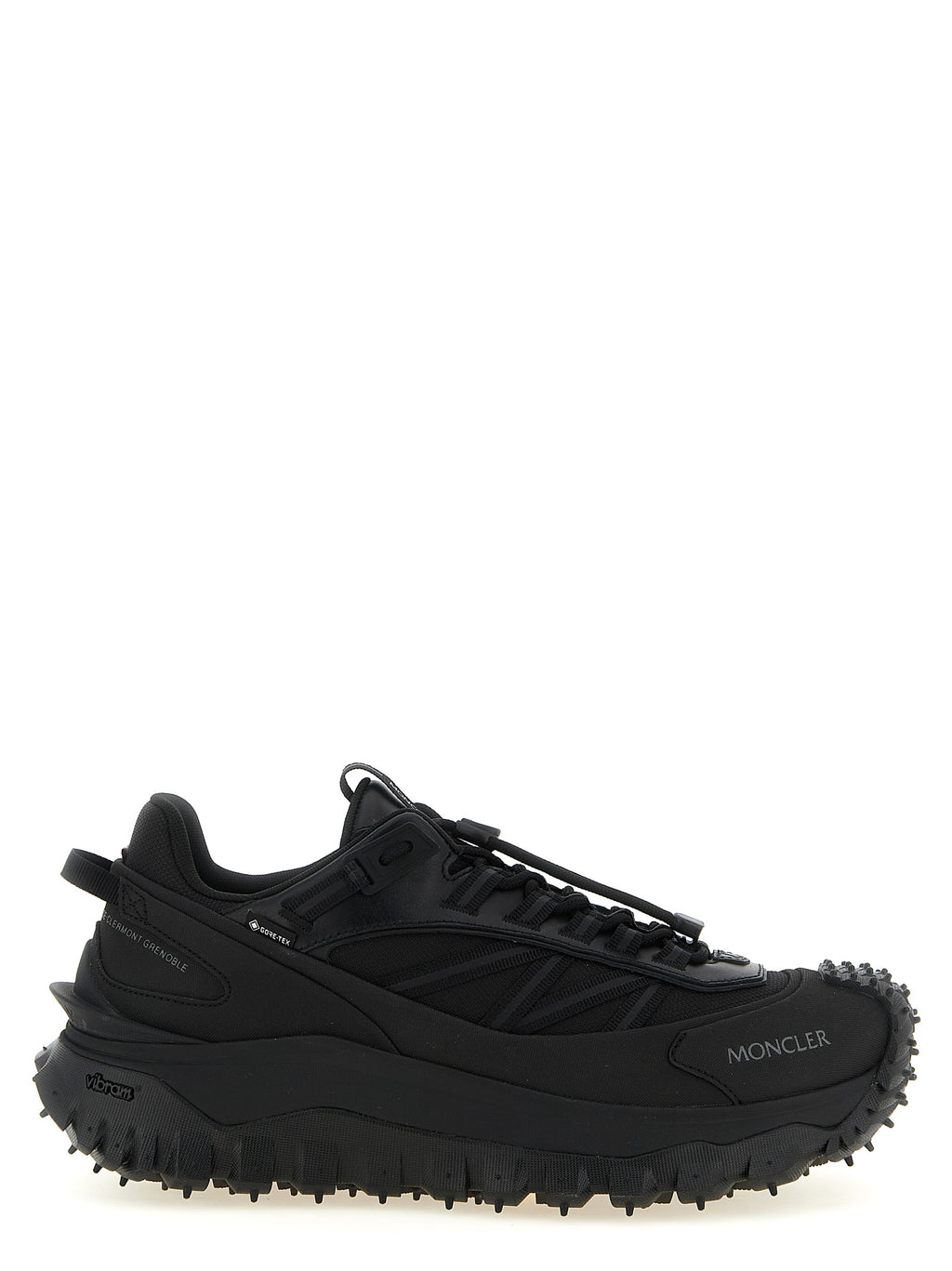 Moncler Schwarze Leder-Sneaker im Athletic-Stil