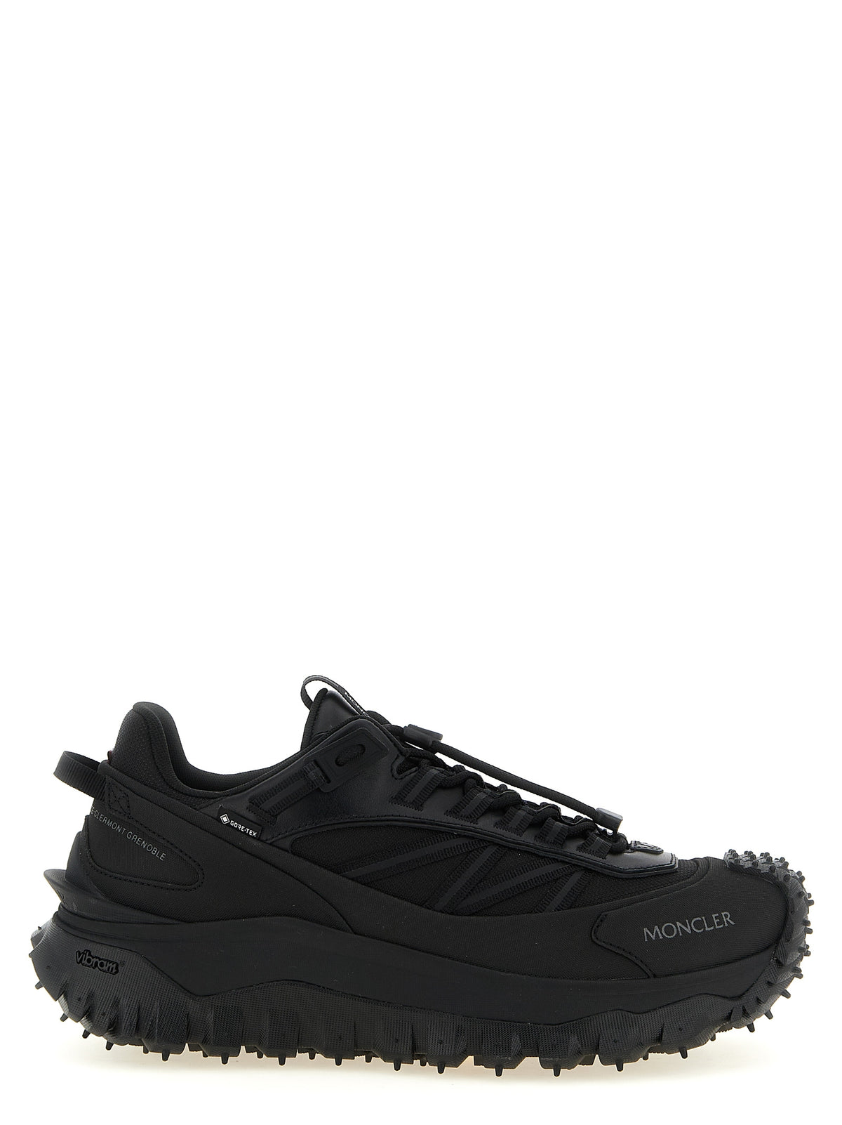 Moncler Schwarze Leder-Sneaker im Athletic-Stil