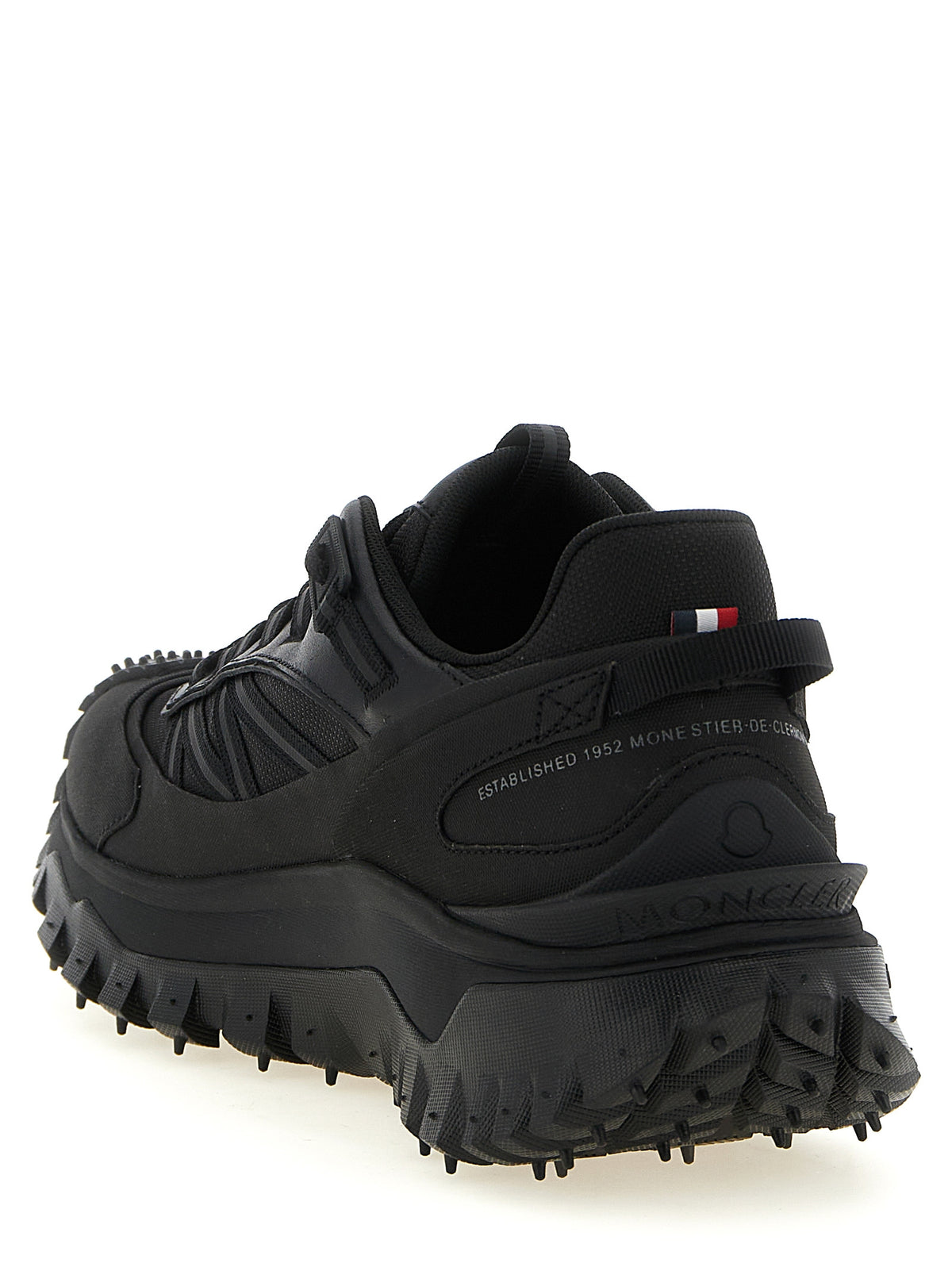 Moncler Schwarze Leder-Sneaker im Athletic-Stil