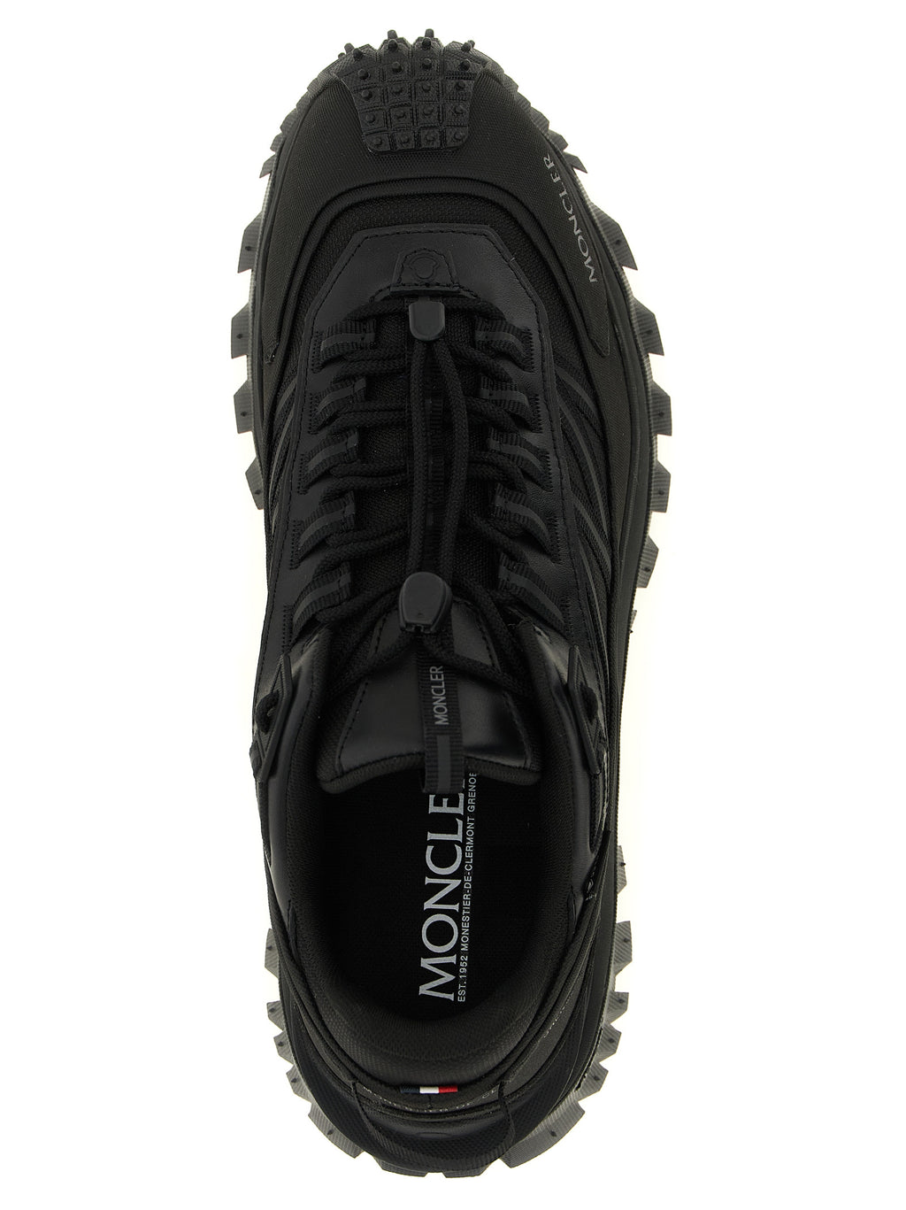 Moncler Schwarze Leder-Sneaker im Athletic-Stil