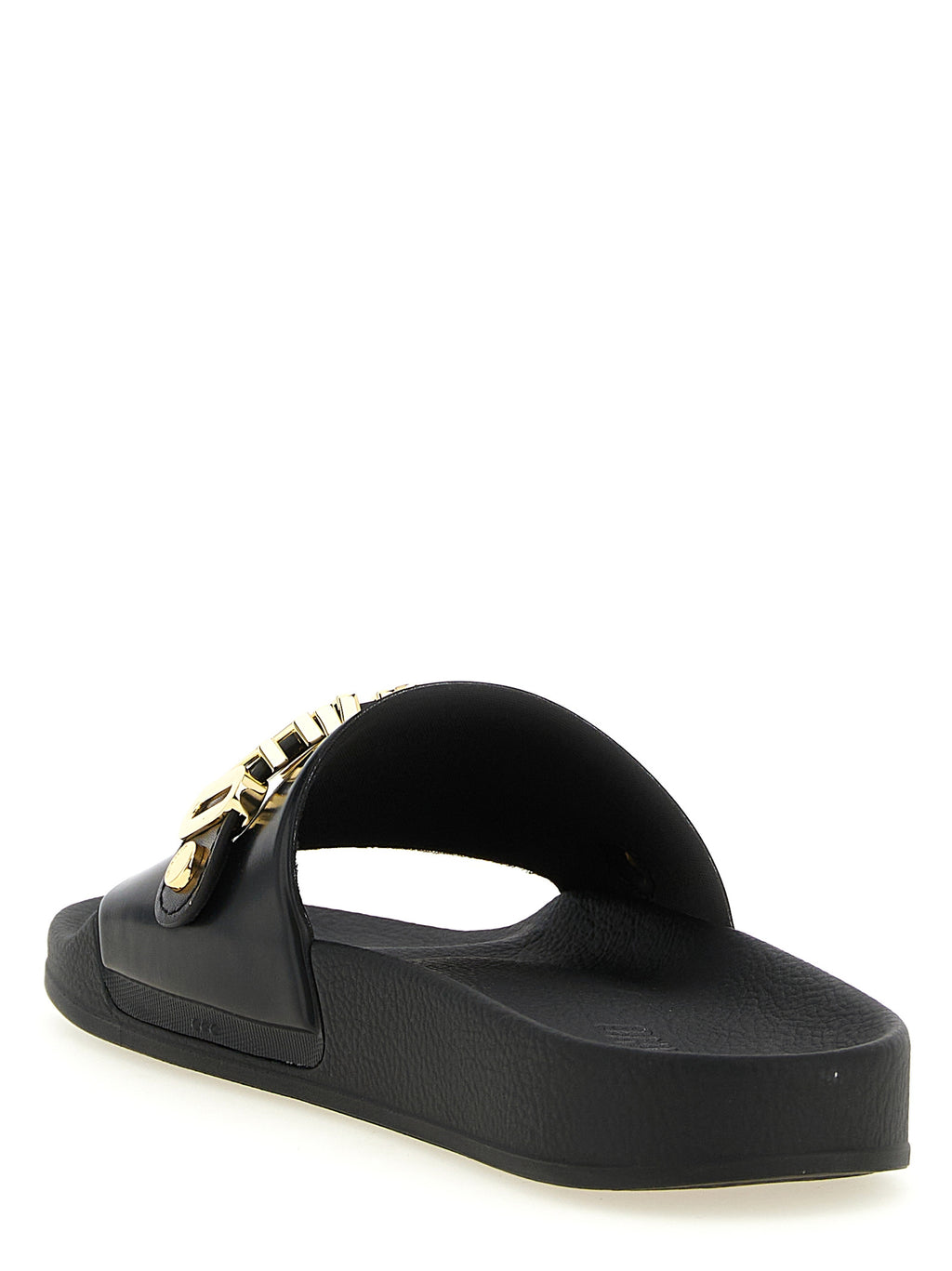 Moschino Gold Pvc Slides