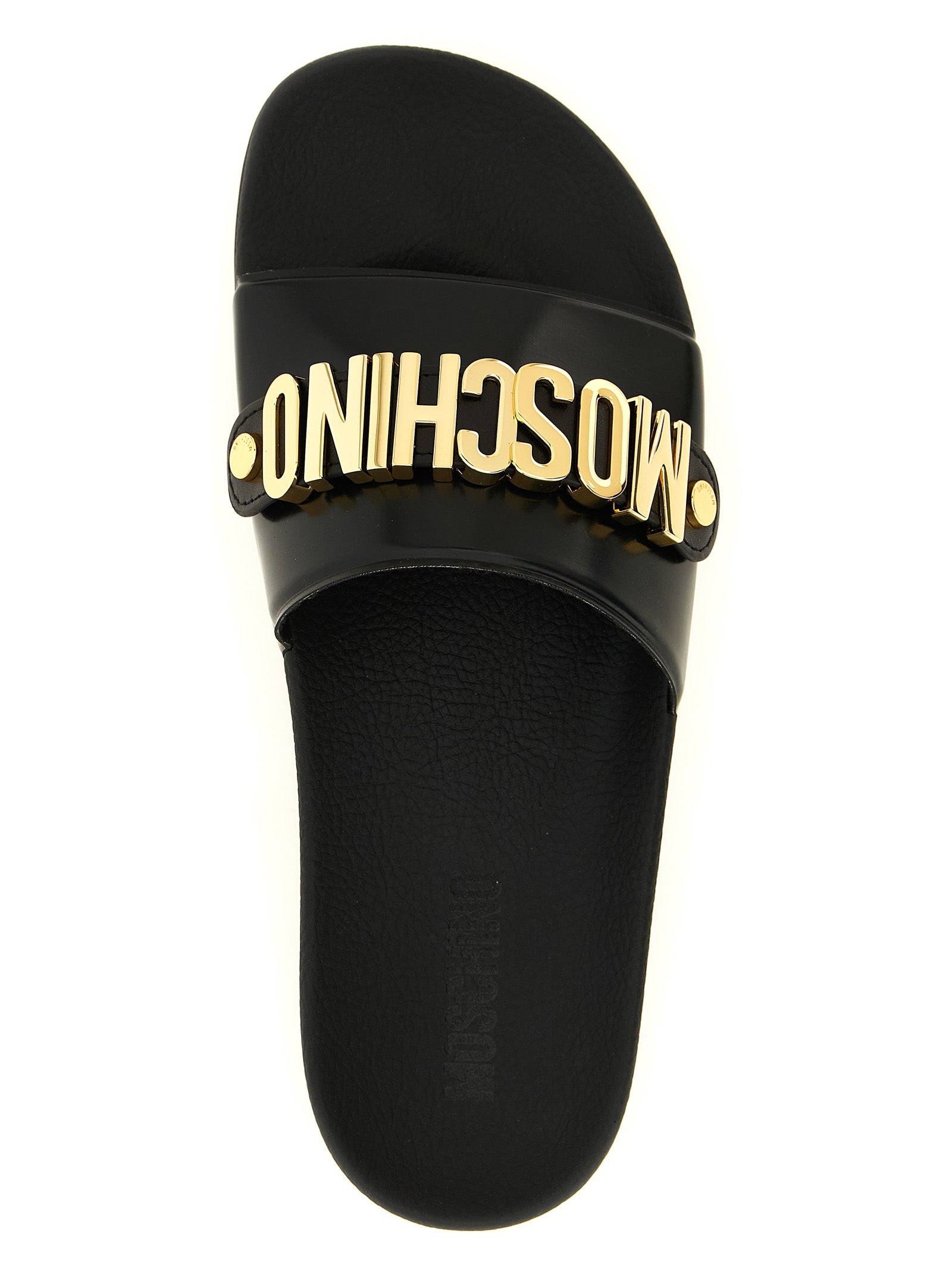 Moschino Gold Pvc Slides