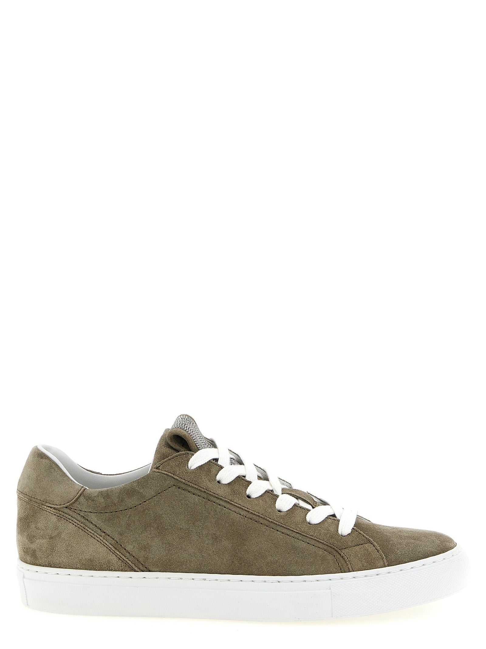 Brunello Cucinelli Graue Kalbsleder Low-Top-Sneaker