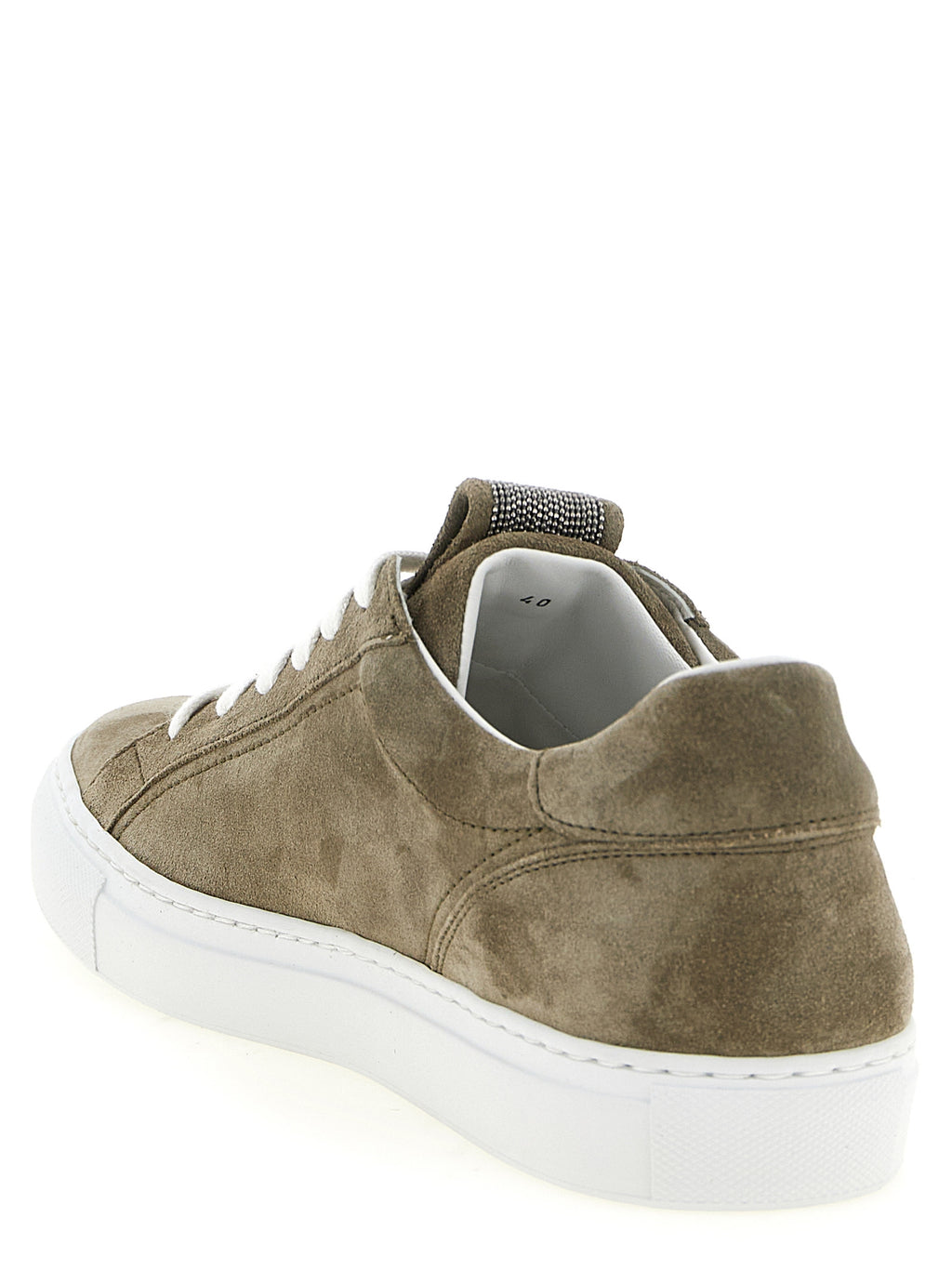 Brunello Cucinelli Graue Kalbsleder Low-Top-Sneaker