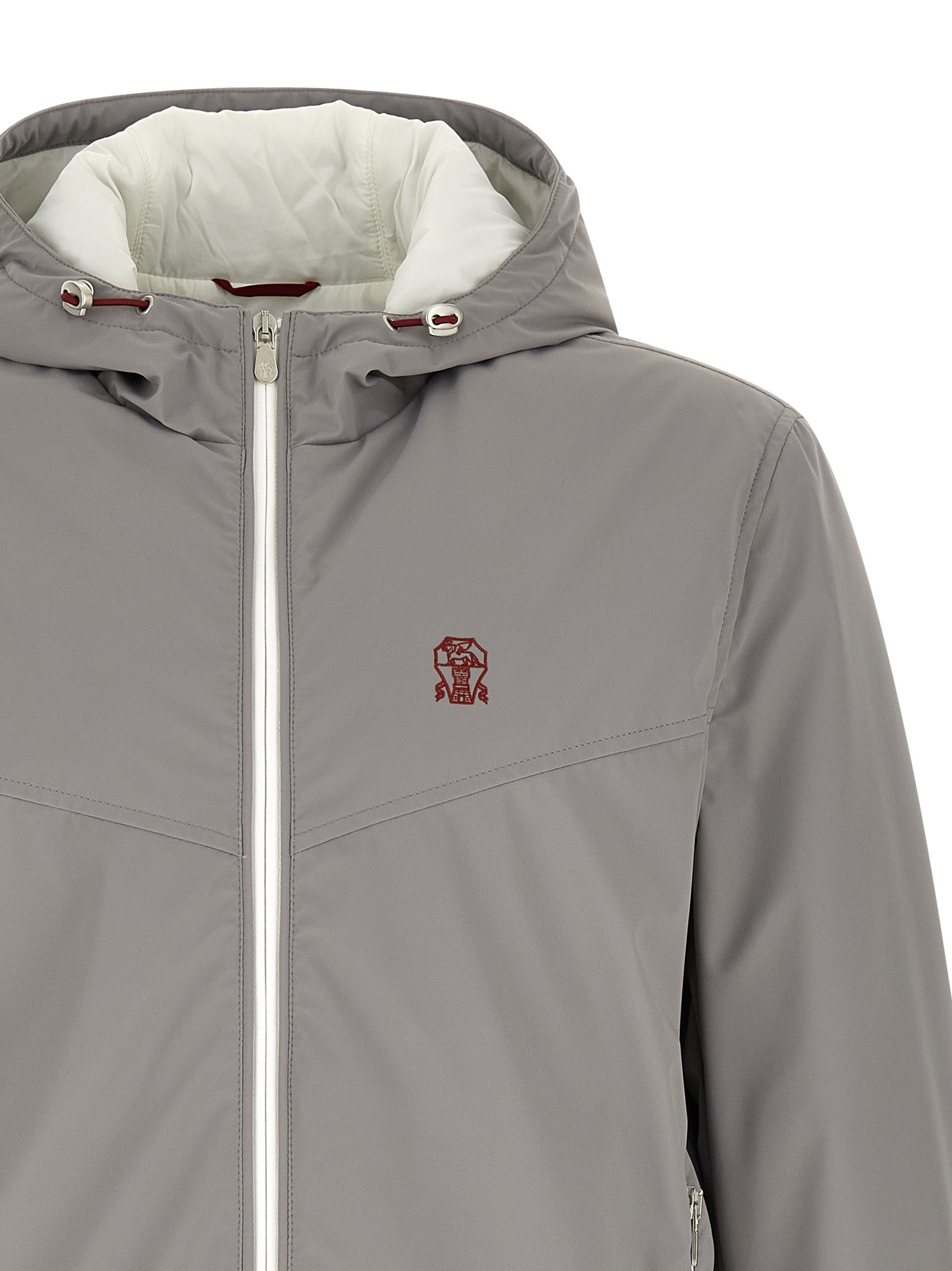 Brunello Cucinelli Graue Jacke aus Polyamid