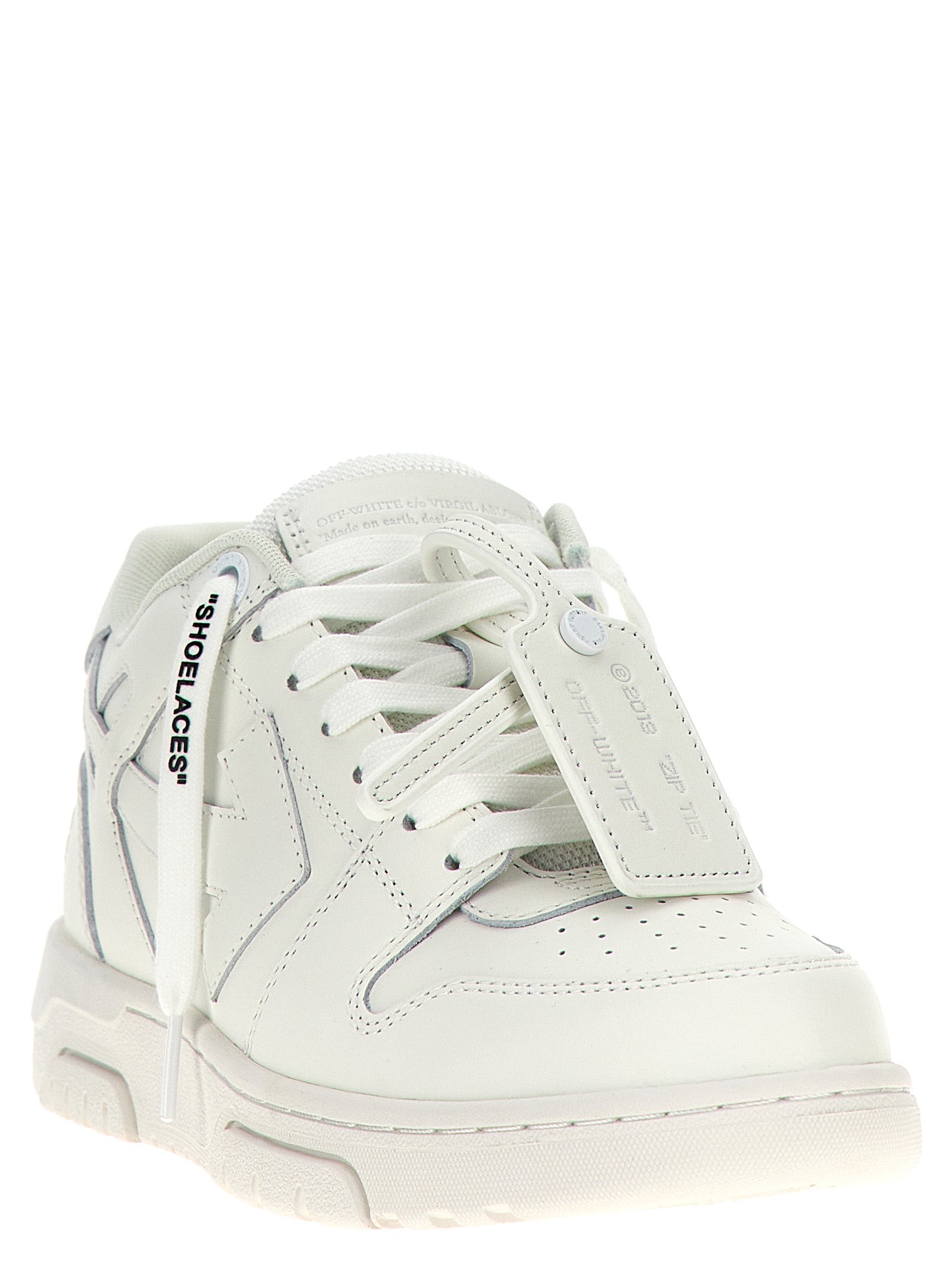 Off-White Weiße Kalbsleder Low-Top-Sneaker