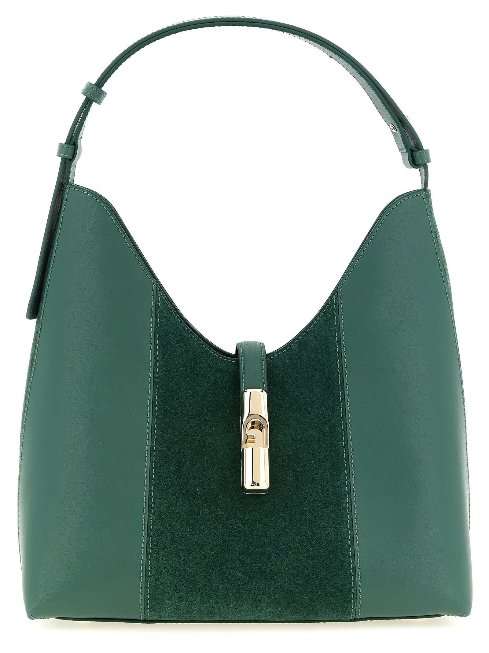 Furla Zweifarbige Schultertasche aus Kalbsleder