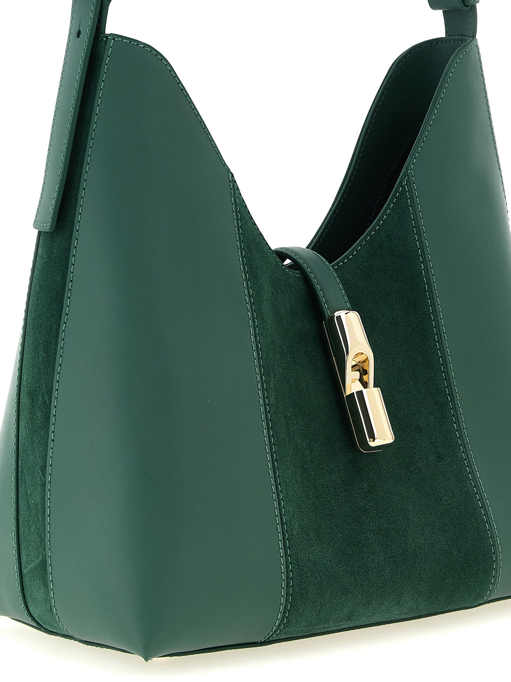 Furla Zweifarbige Schultertasche aus Kalbsleder
