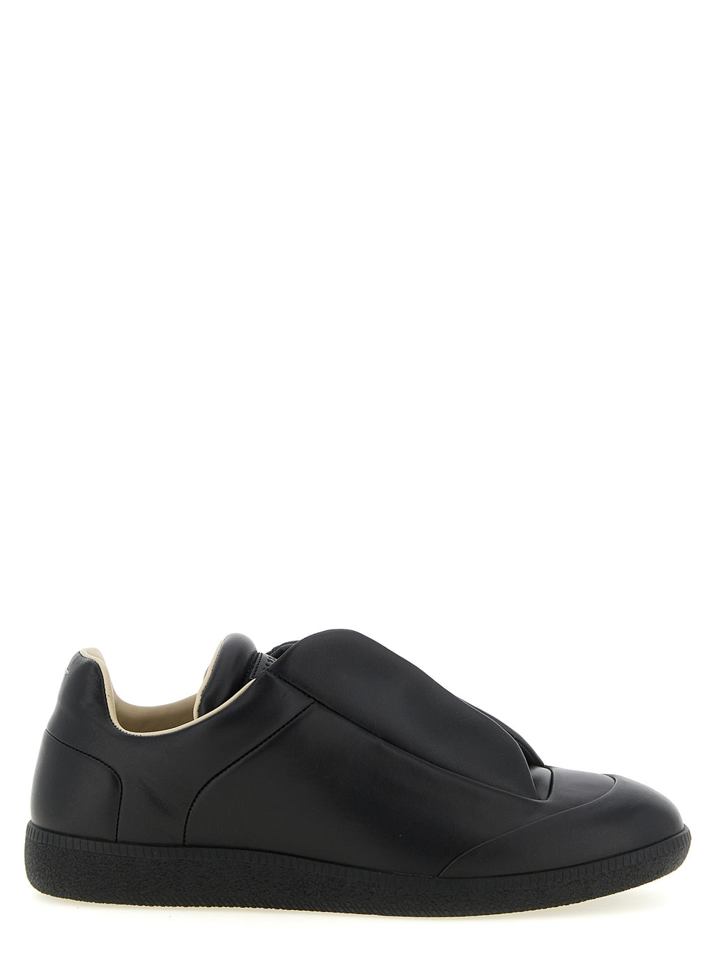 Maison Margiela Schwarze Kalbsleder Low-Top-Sneaker