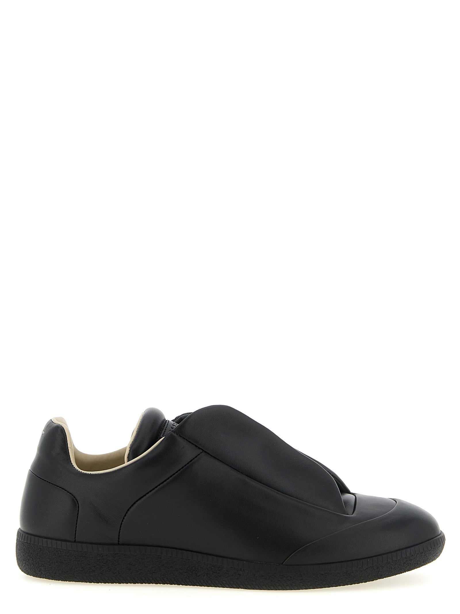 Maison Margiela Schwarze Kalbsleder Low-Top-Sneaker