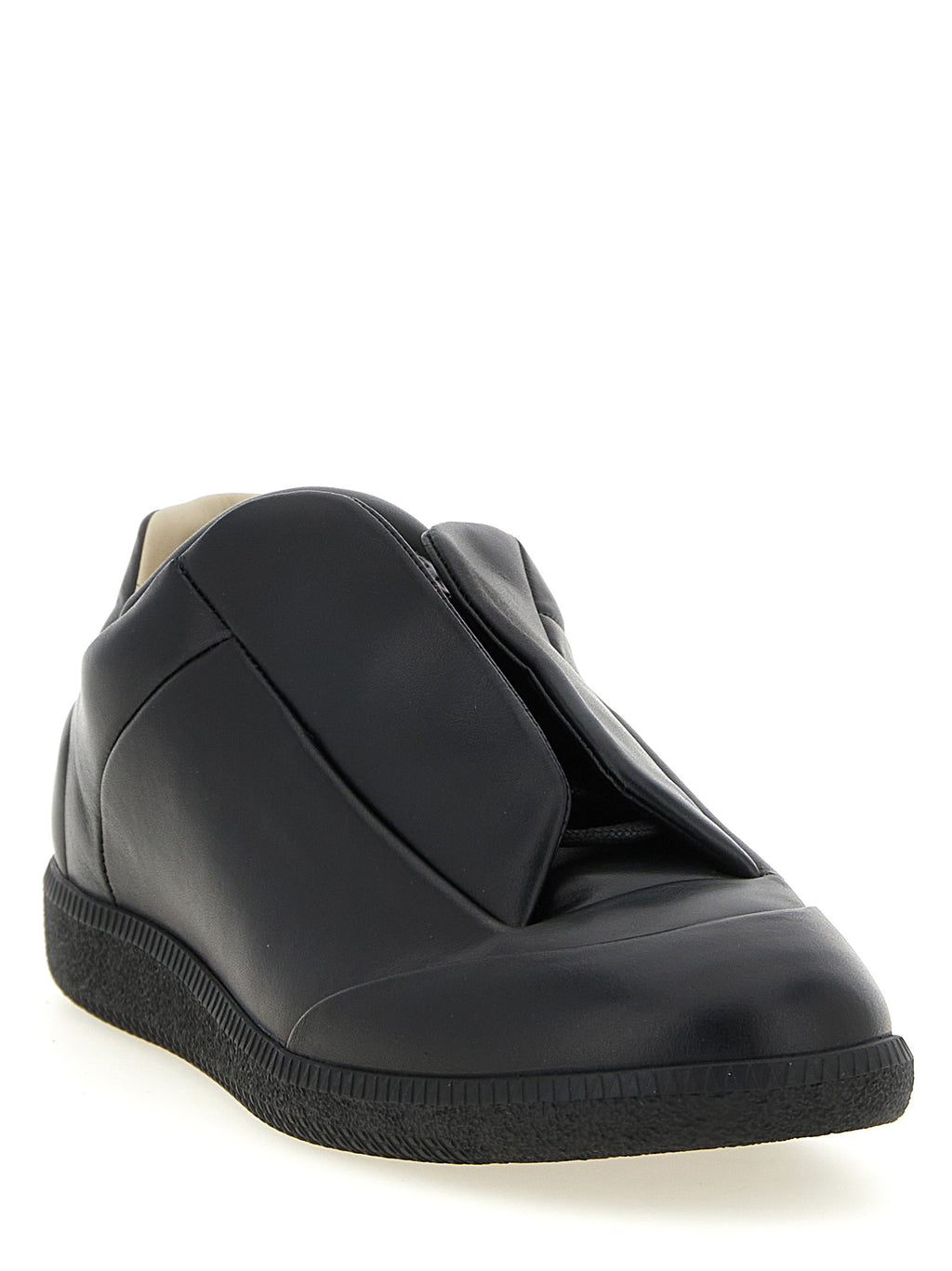 Maison Margiela Schwarze Kalbsleder Low-Top-Sneaker