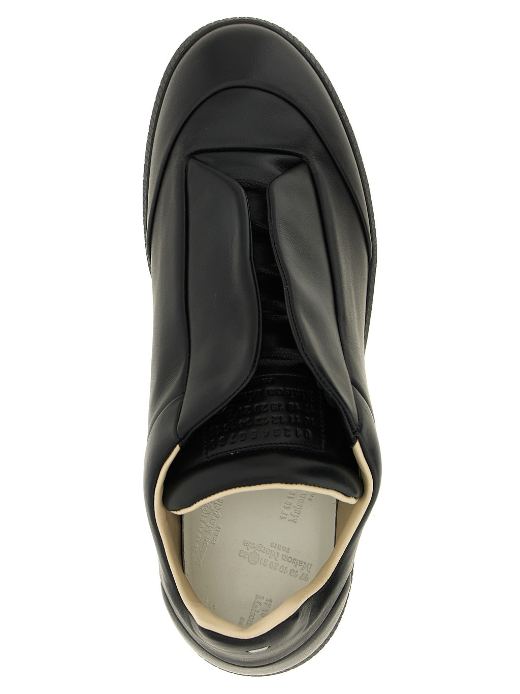 Maison Margiela Schwarze Kalbsleder Low-Top-Sneaker