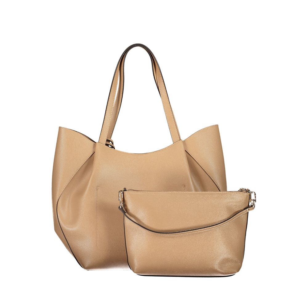 Guess Damenhandtasche aus beigem Polyurethan mit Schulterhenkeln – Stilvoll & Elegant.