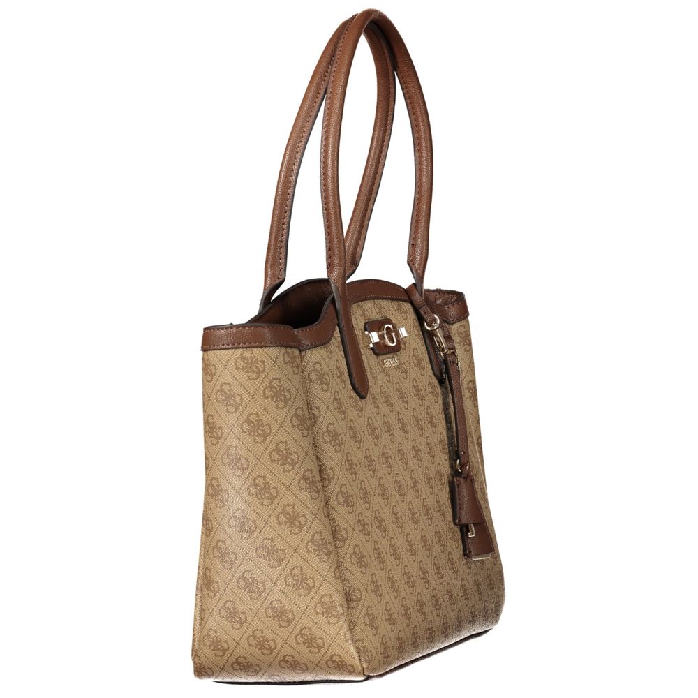 Original Guess Damenhandtasche aus beigem Polyurethan