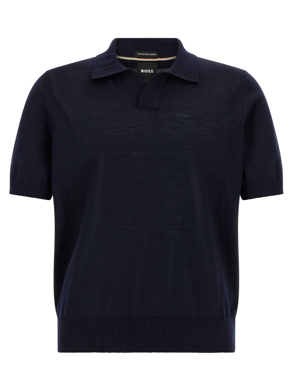 Hugo Boss Blaues Poloshirt aus reiner Schurwolle