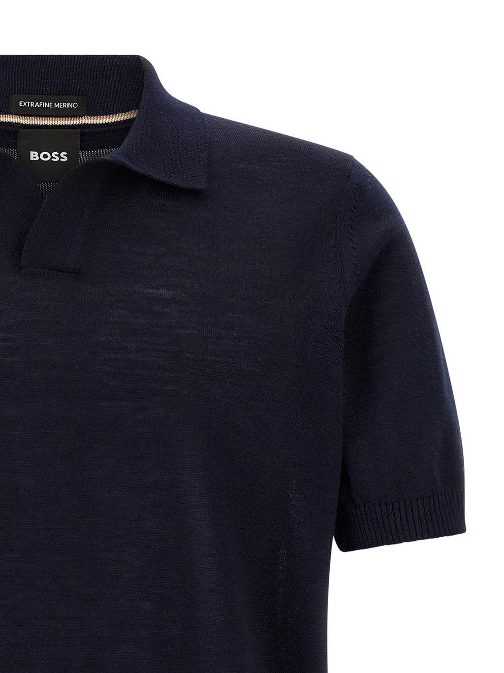 Hugo Boss Blaues Poloshirt aus reiner Schurwolle