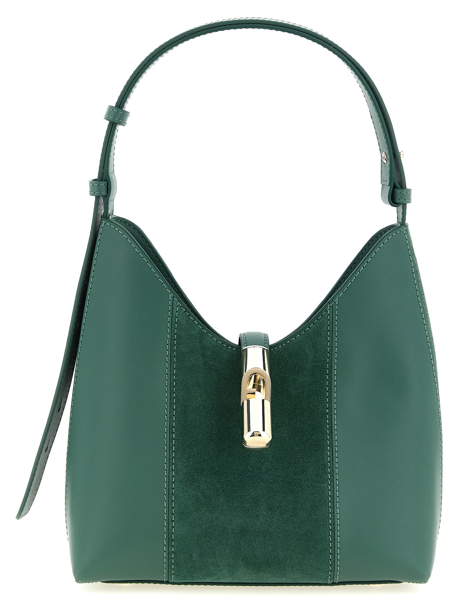 Furla Zweifarbige Schultertasche aus Kalbsleder